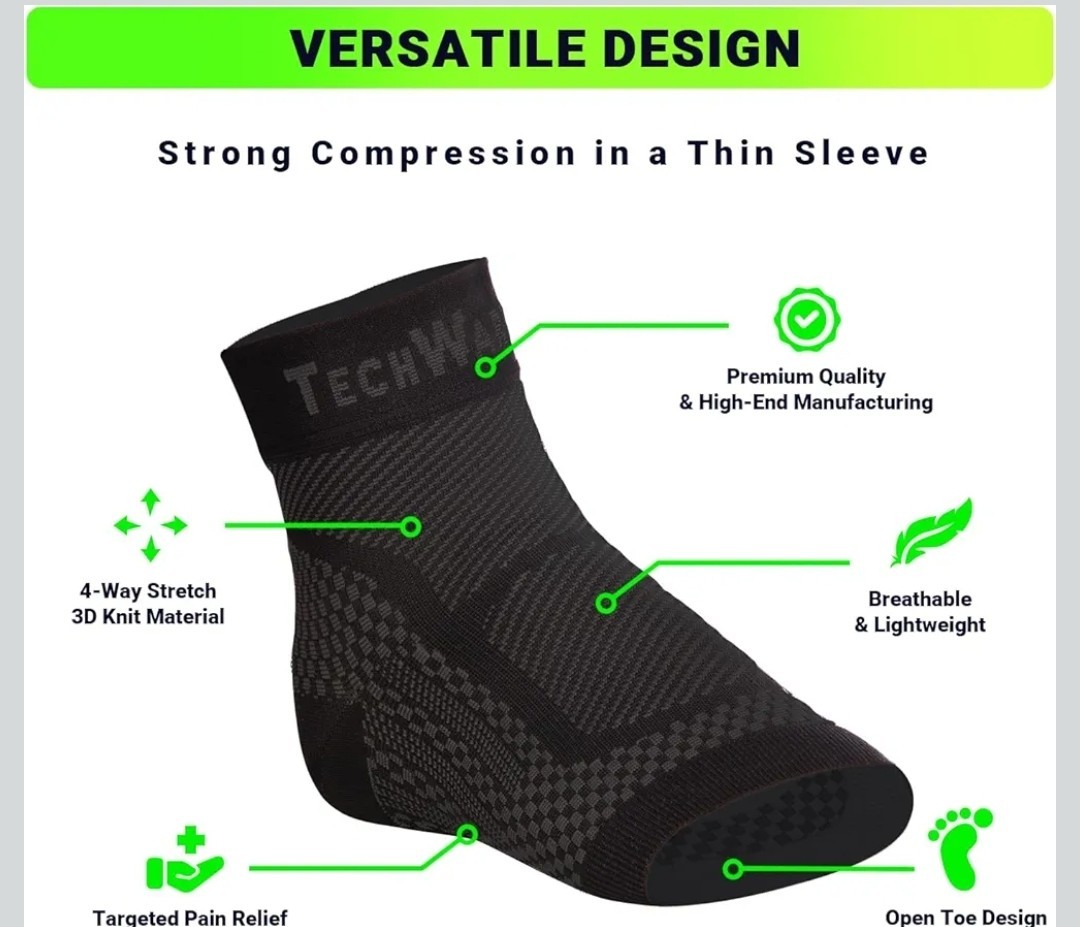 TechWare Pro Ankle Brace Compression Sleeve – Plantar Fasciitis Sock….