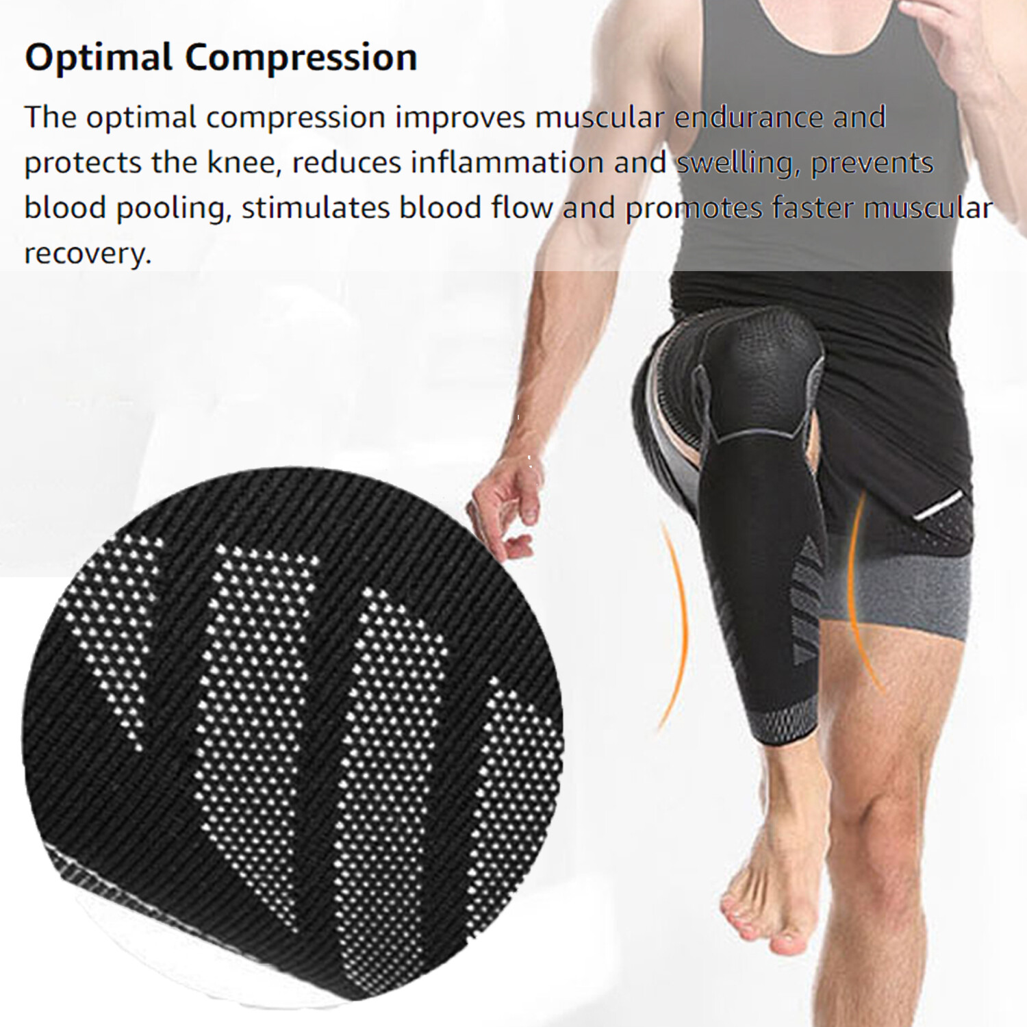 Full Leg Compression Sleeve Knee Support Brace Meniscus Tear Arthritis Pain Gym