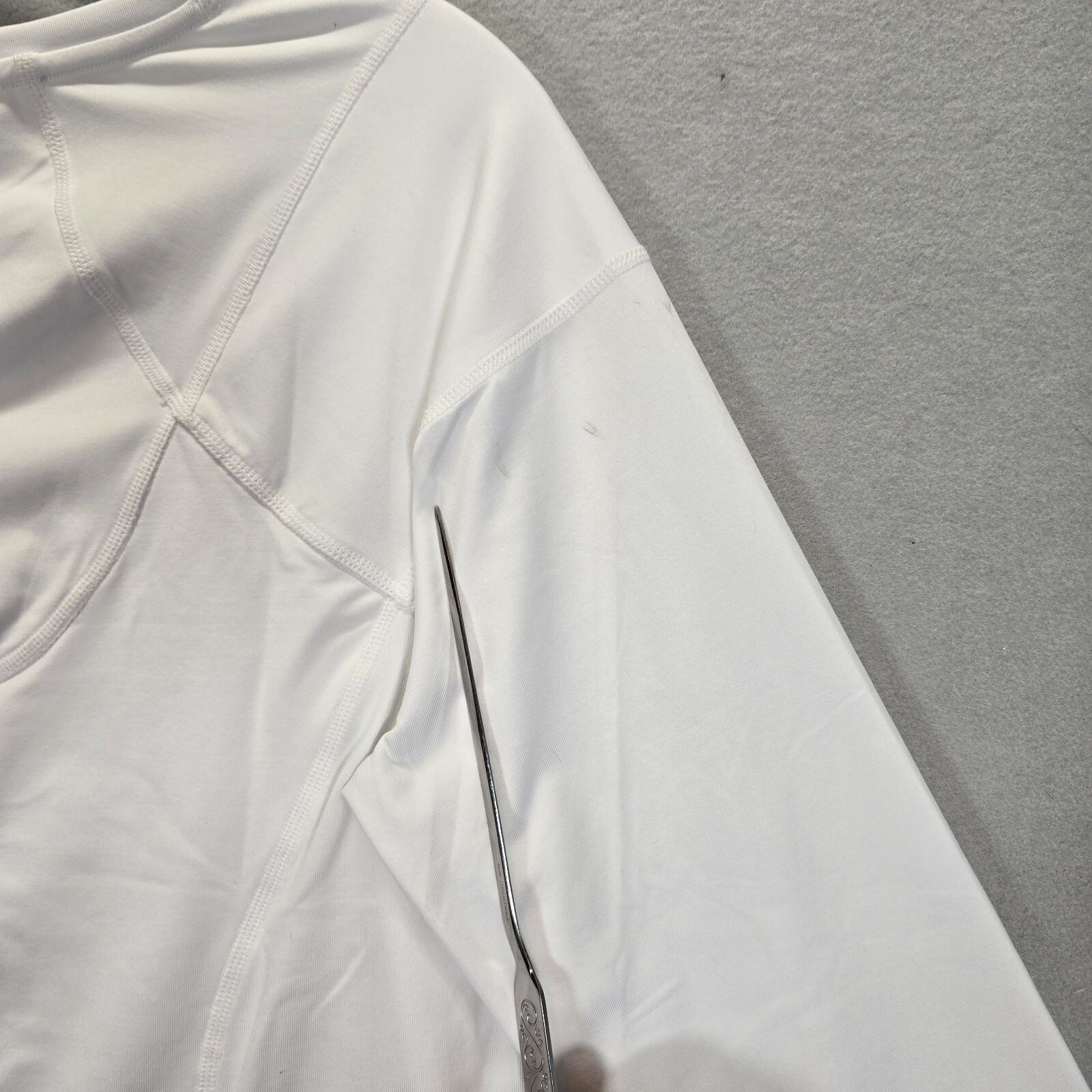 Tommie Copper White Long Sleeve Shoulder Support 2XL Upper Back Pain Brace Shirt