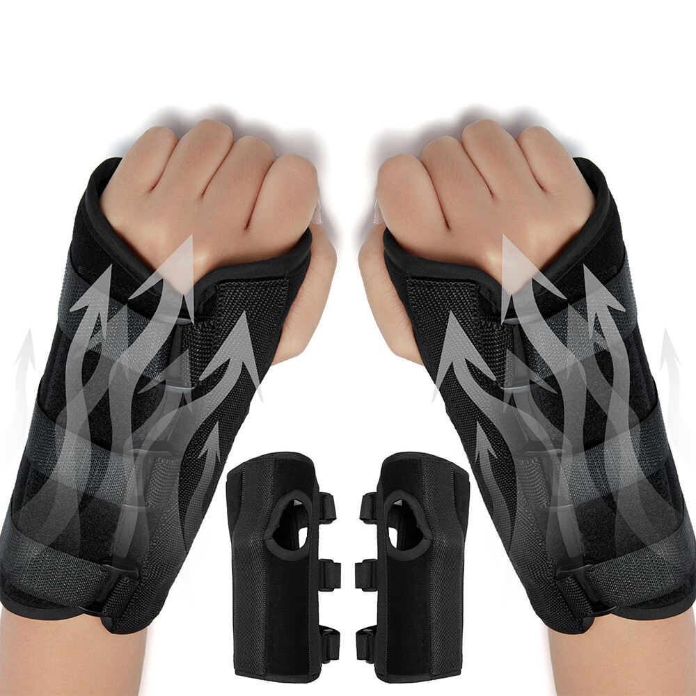 1Pair Right & Left Hands Breathable Support Carpal Tunnel Fabric Wrist Splint HS