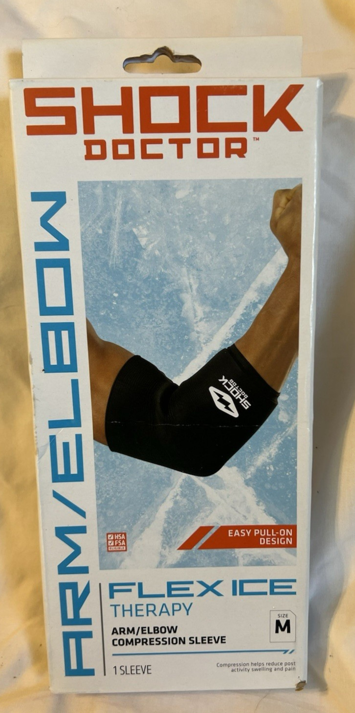 Shock Doctor Recovery Flex Ice Therapy Arm Elbow Compression Sleeve, Size M