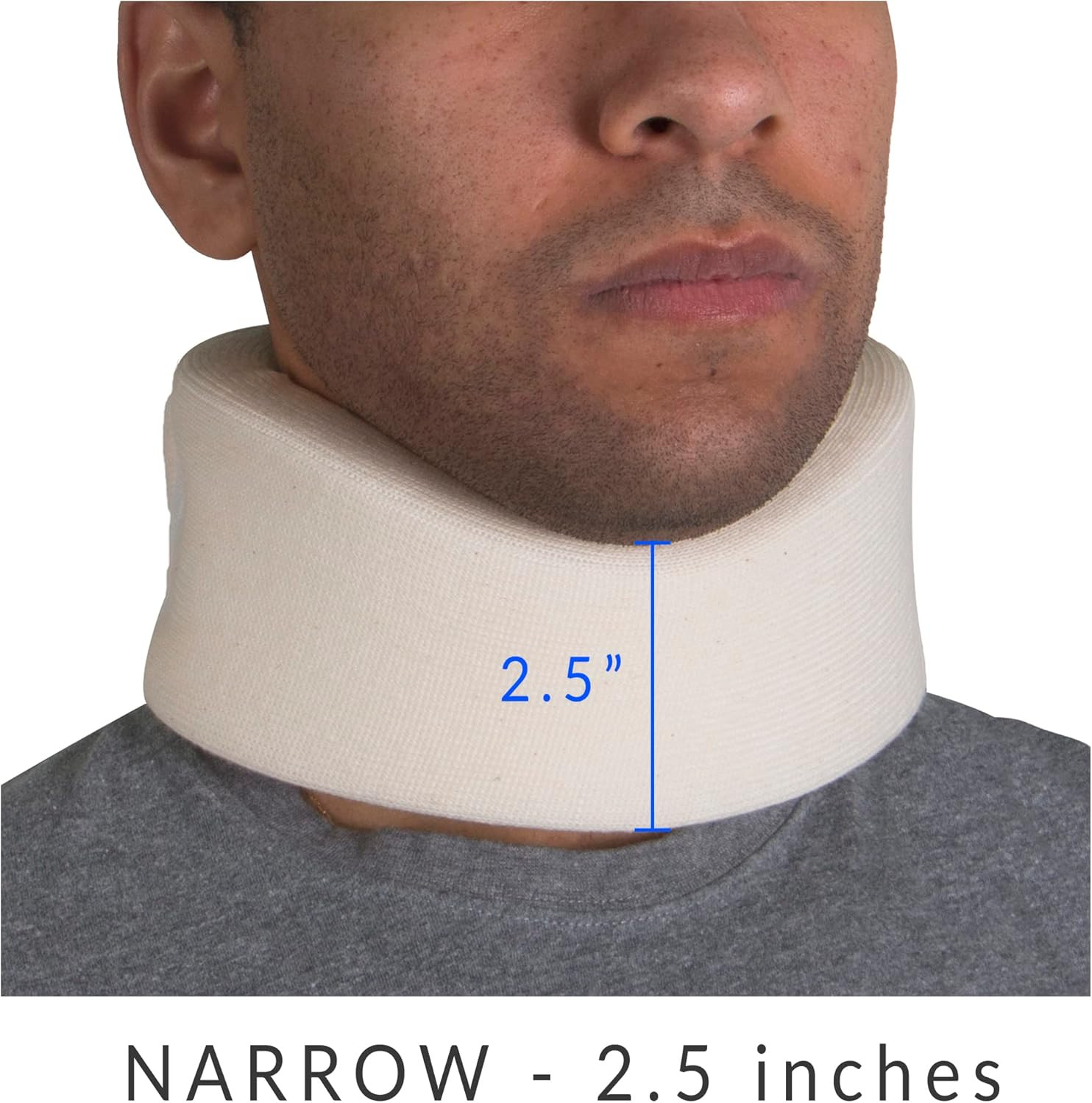 Cervical Collar, Soft Contour Foam, Neck Support Brace, White Narrow 2.5″ Dep…