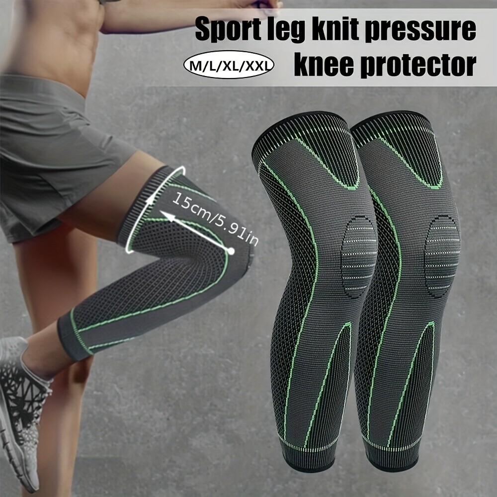 Full Leg Long Compression Sleeves Knee Brace Support for Sport Joint Injury Pain