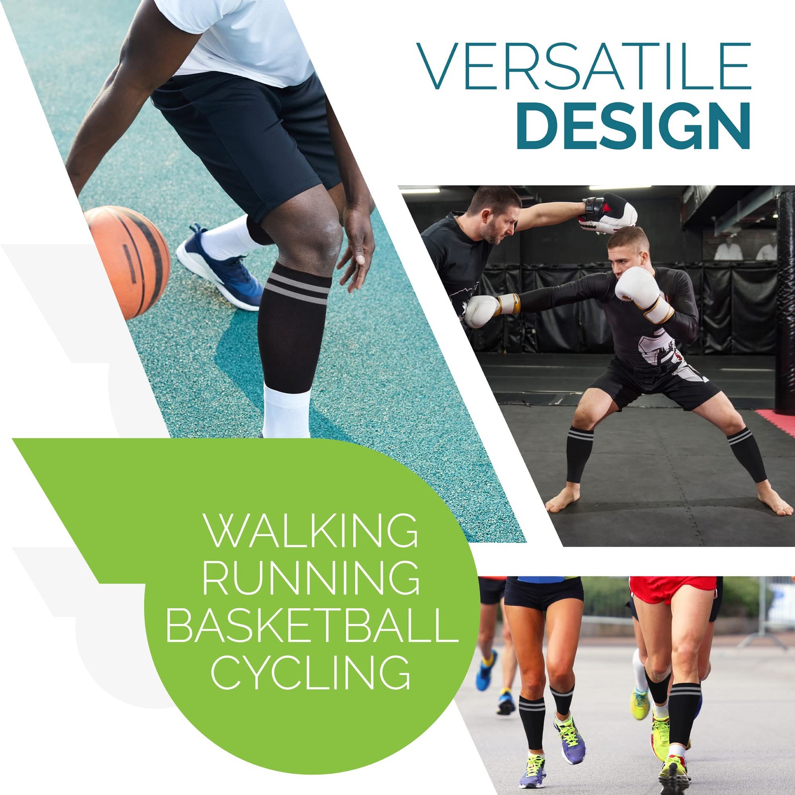 Calf Compression Sleeves Men Women Leg Sleeve Footless Socks Runners Sports