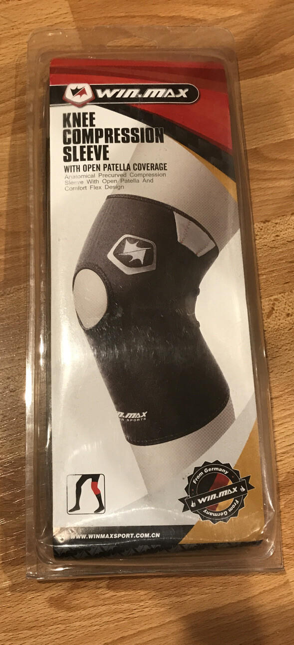 WinMax Knee Compression Sleeve Support Brace Neoprene W/Open Patella Coverage M