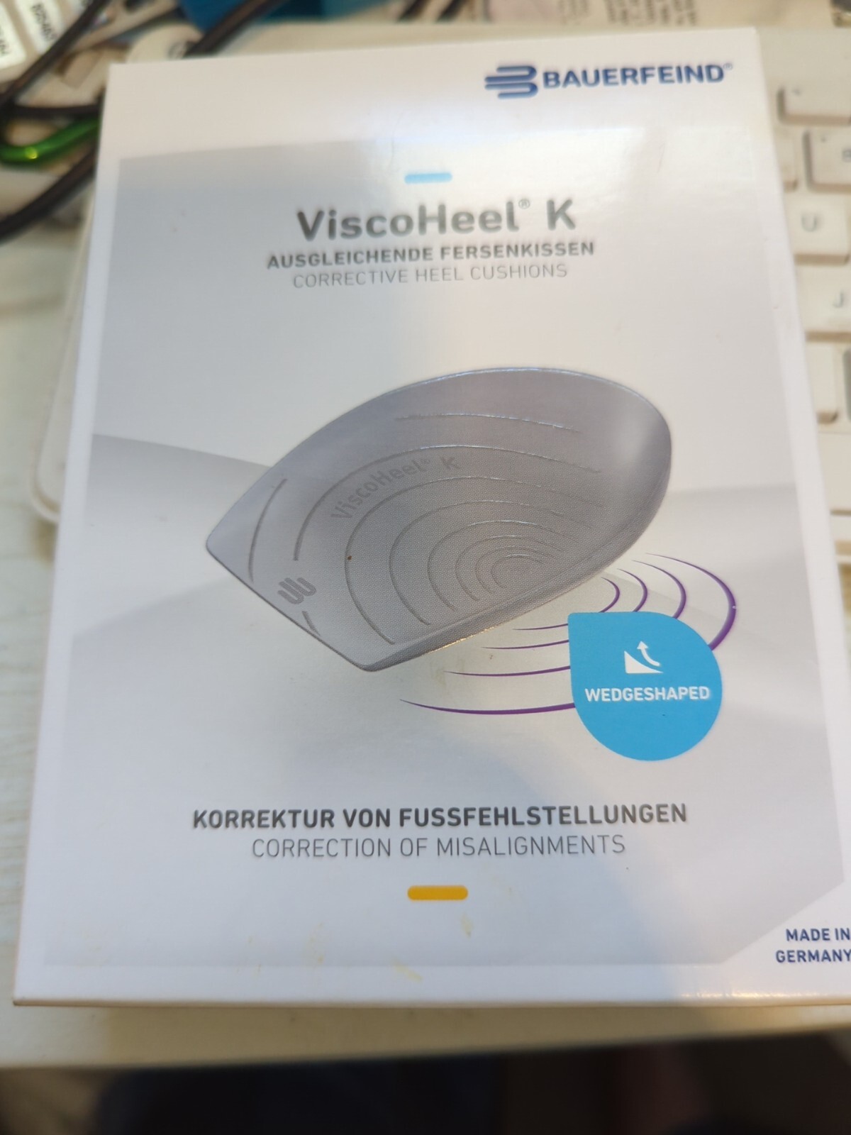 Bauerfeind ViscoHeel K Gray Size 3 Corrective Heal Cushions Visco Us Size 8-12.5