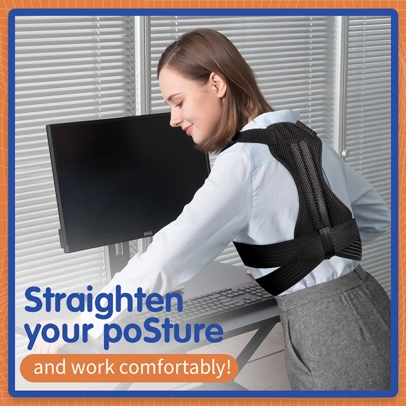 Adjustable Posture Corrector Low Back Support Shoulder Brace Belt Fit Men Women
