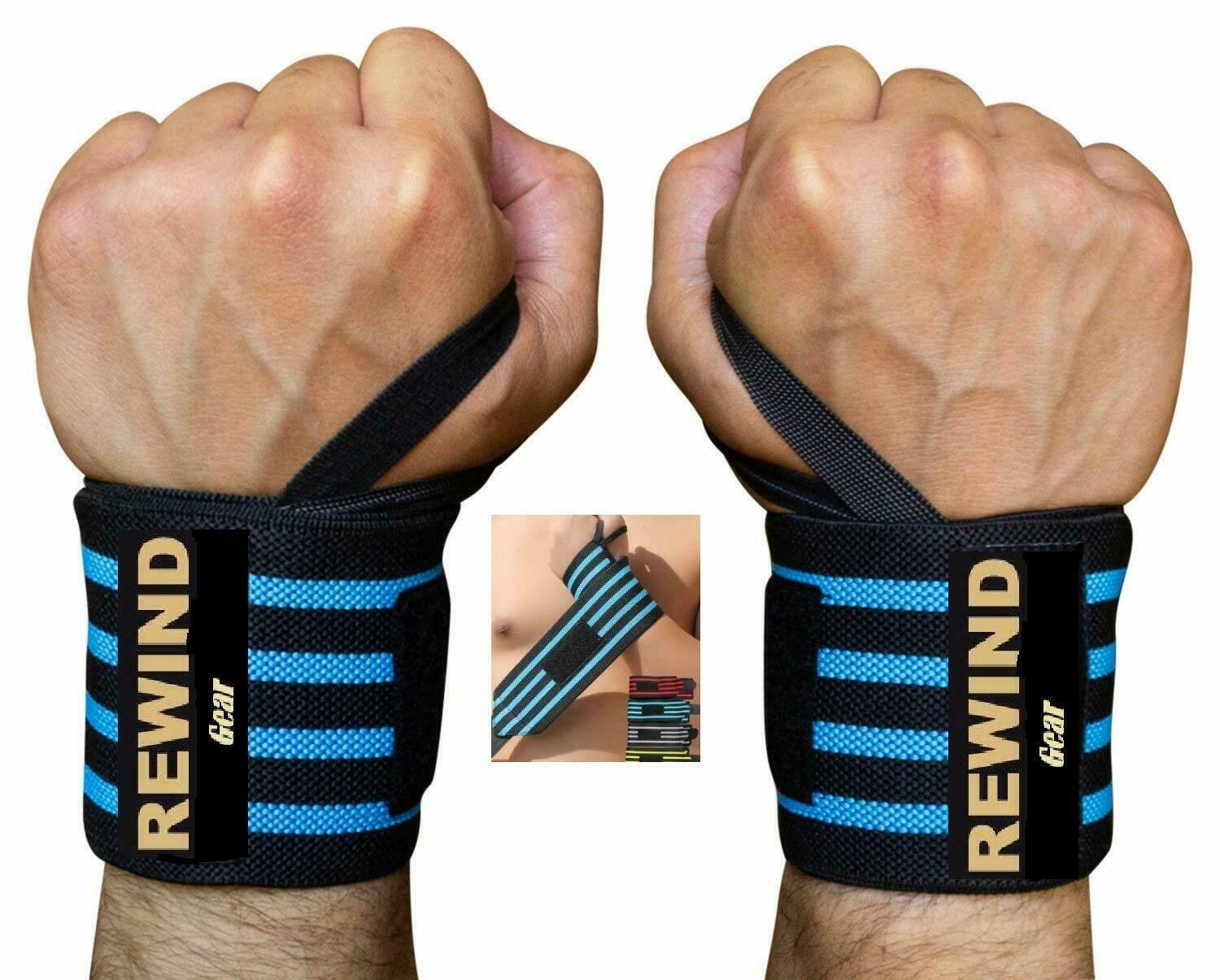 Wrist Wraps Bands Lifting Straps Gym Work Out Weightlifting – Pair (Orange)