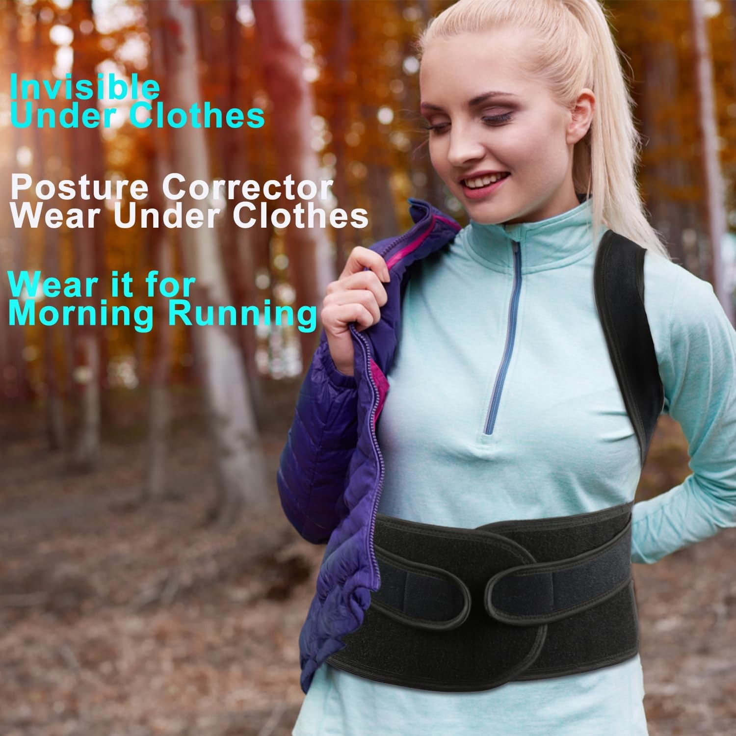 PAZAPO Posture Corrector for Men and Women – Back Small(24-29 Inches), Black