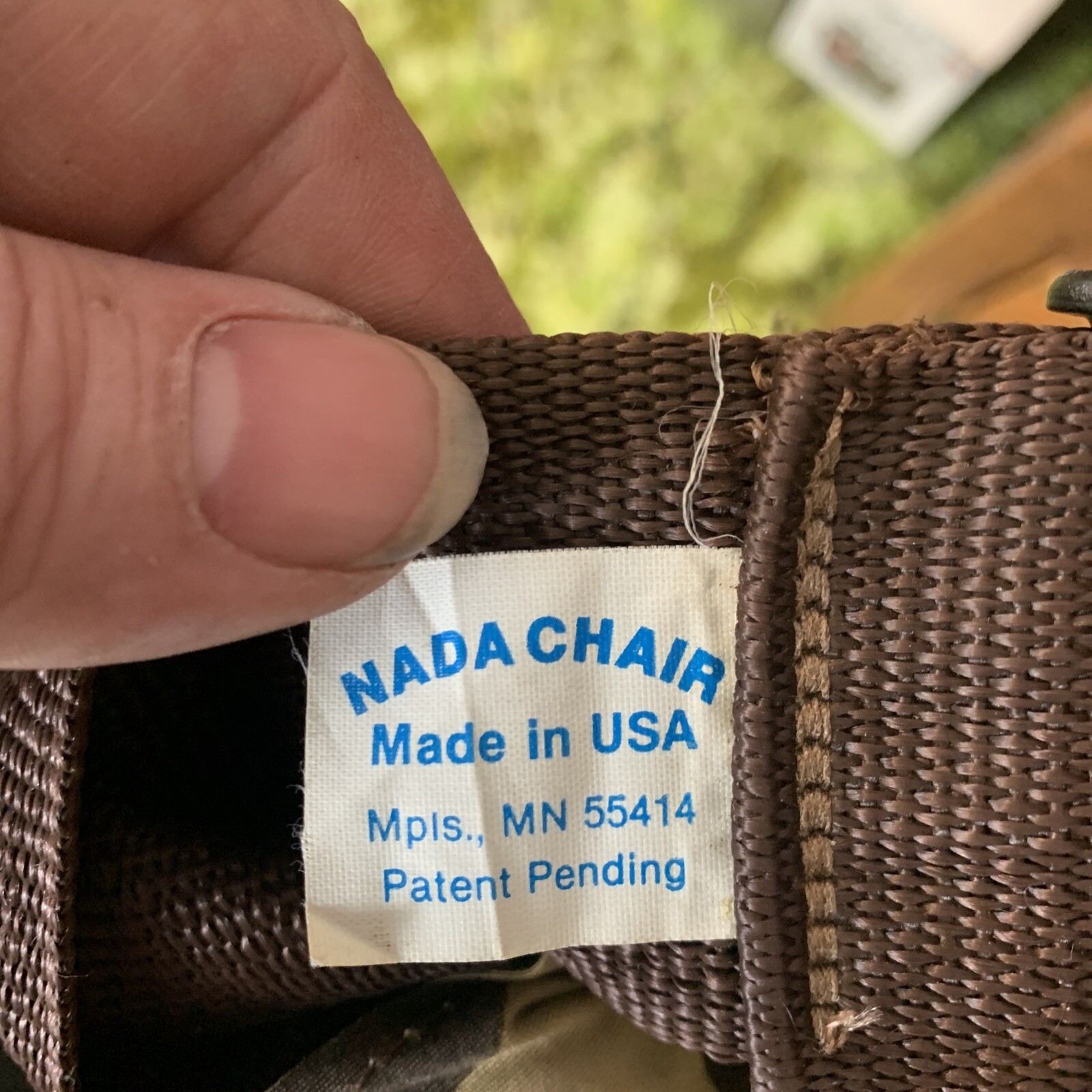 Nada-Chair Back-Up vintage camo turkey hunting mimmeapolis Minnesota patent pend