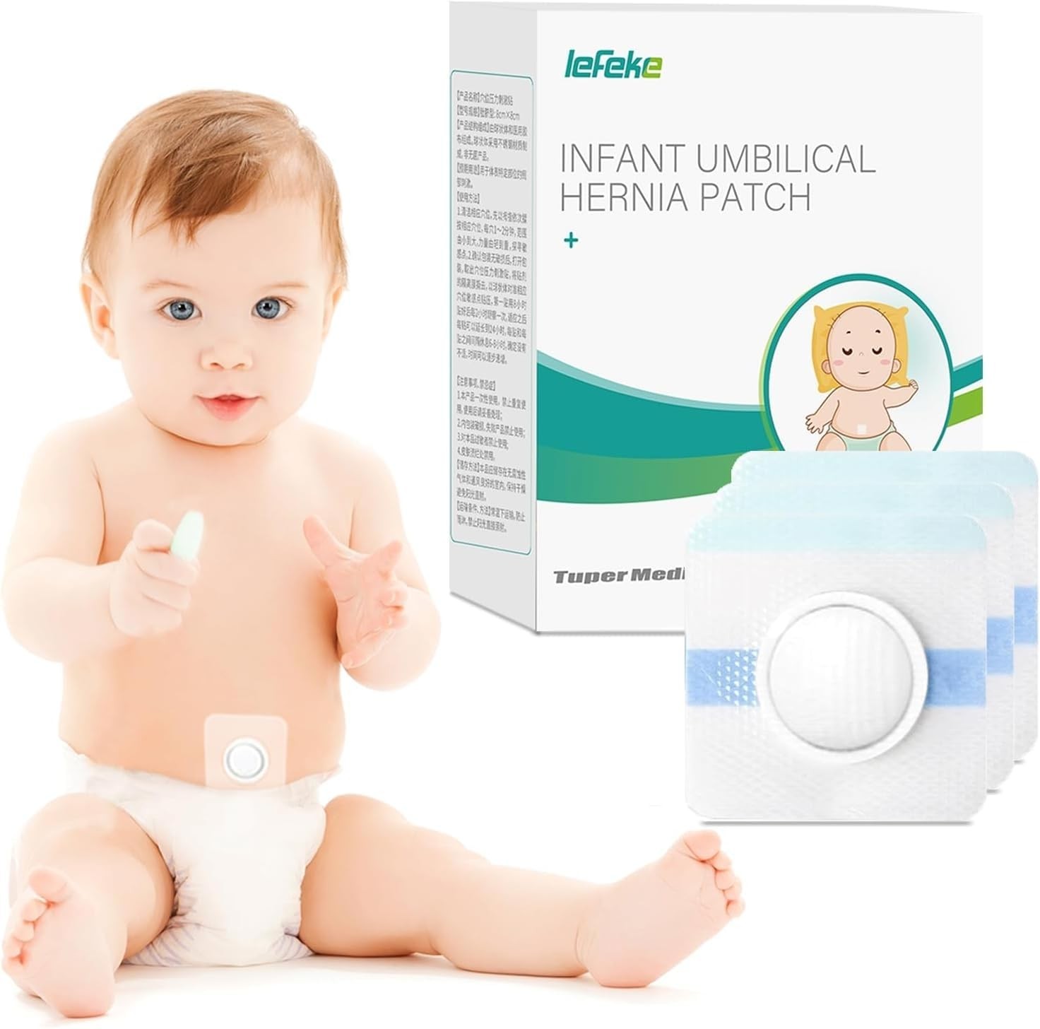 14 PCS Baby Belly Navel Patches Cotton Pads Infant Button Hernia Essentials