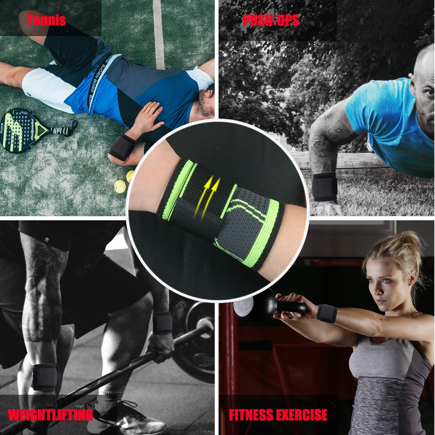 Wrist Brace Support Compression Strap Carpal Tunnel Sports Arthritis Pain Relief