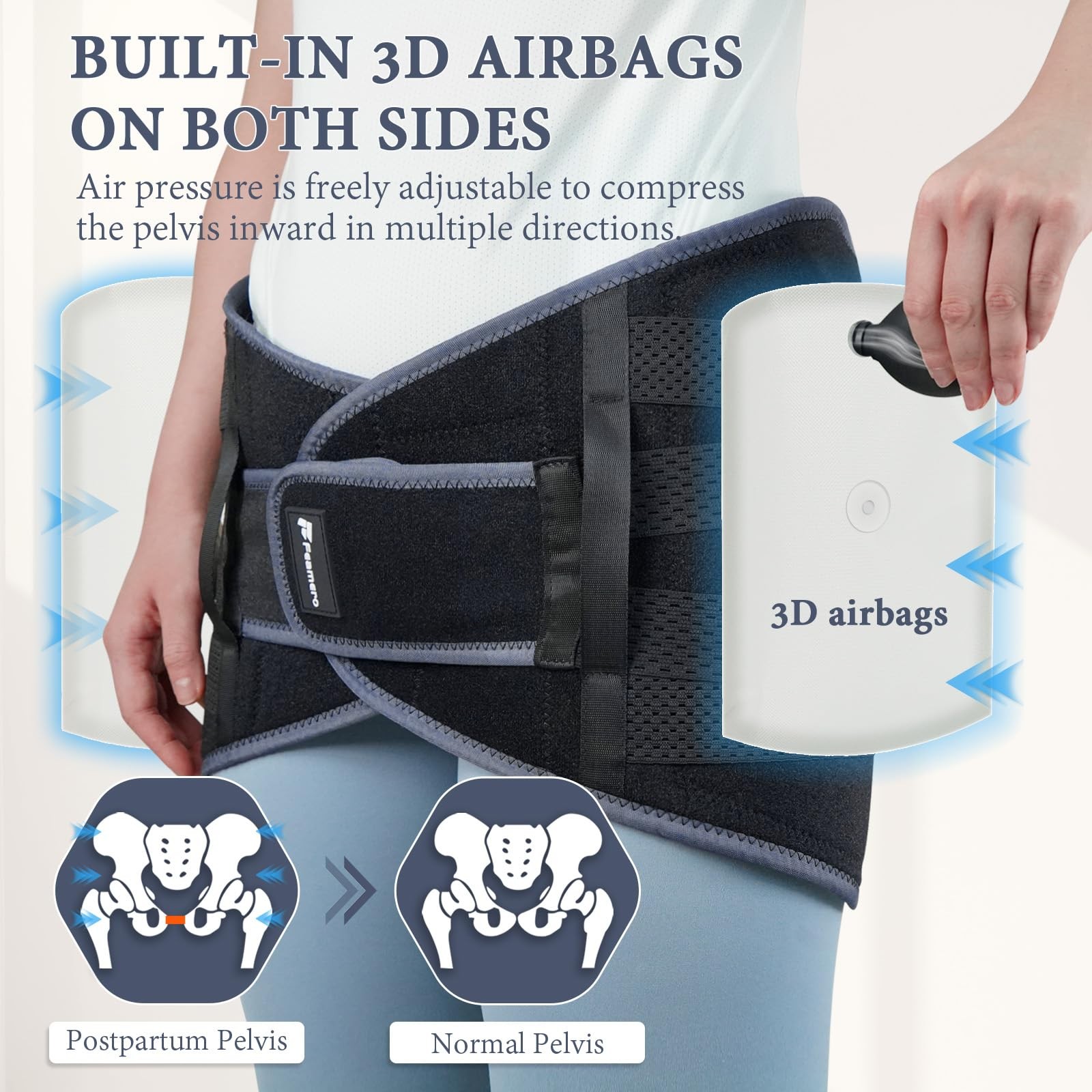 Feamero Inflatable Pelvic Support Belt for Women and Men, Adjustable Pressure…