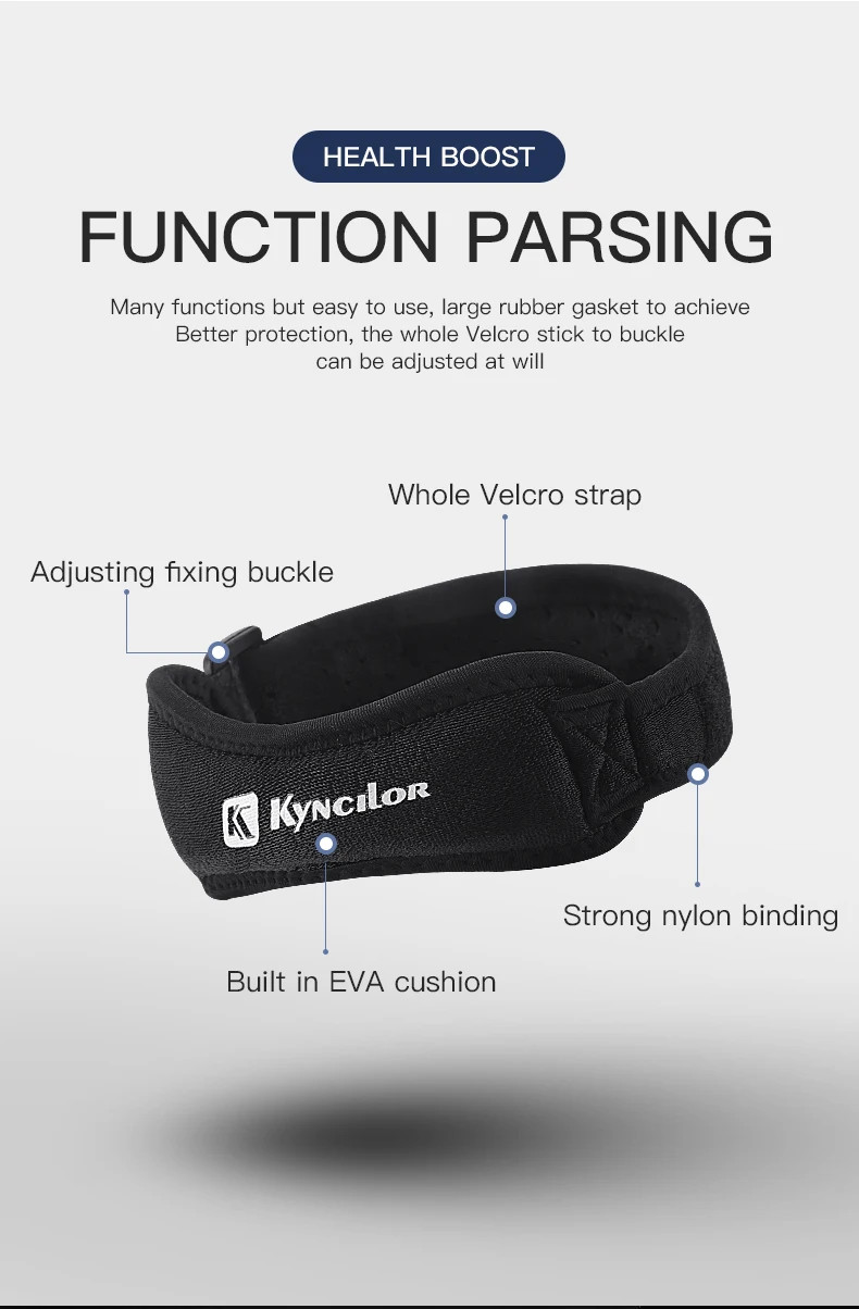 1 Piece Knee Patellar Tendon Knee Support Strape Brace Adjustable Shock