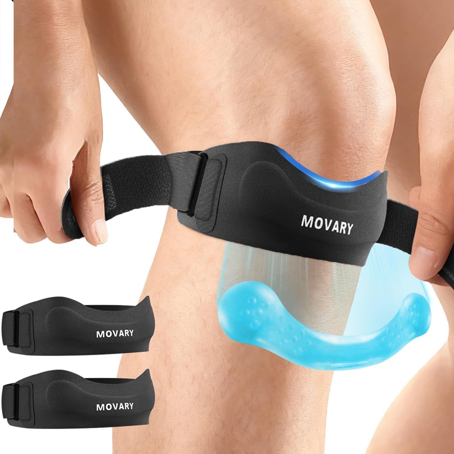 Patellar Tendon Support Strap 2-Pack | Adjustable Knee Bands for Running, Hiking