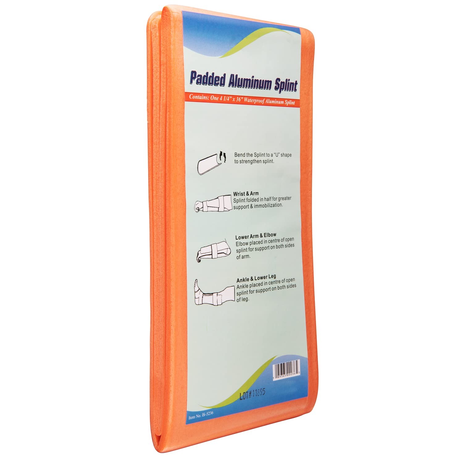 Pack of 5 First Aid Padded Universal Aluminum Splints – 36 inch, Brace for Sp…