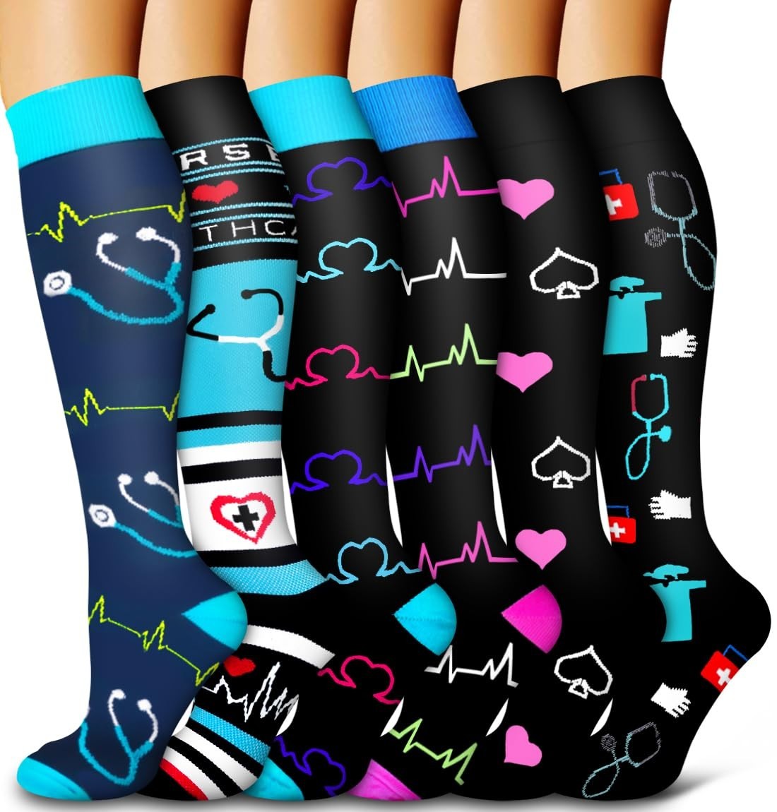 6 Pack Copper Compression Socks for Men & Women – Best Support for Circulation,