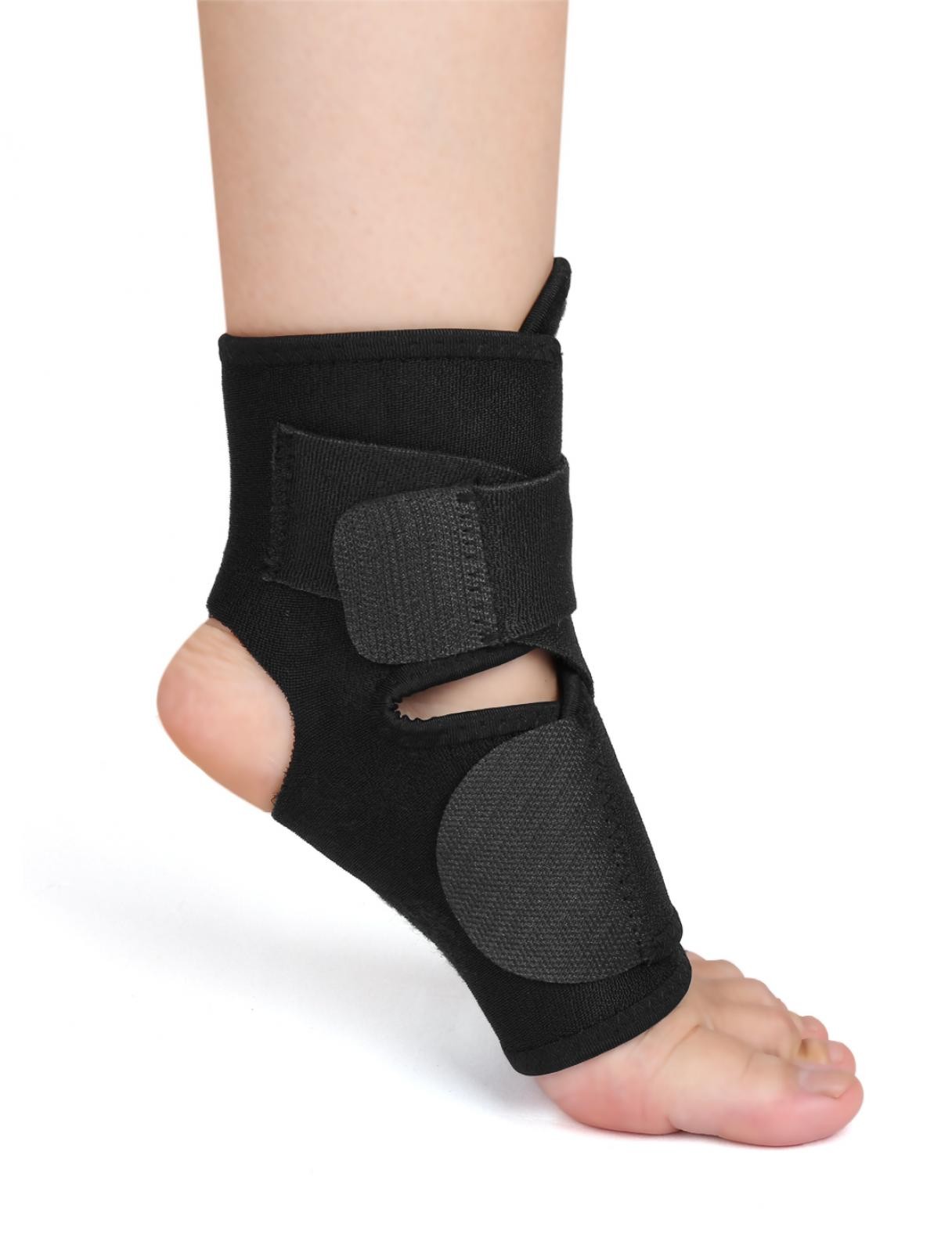 Unique ankle foot support hook closure ring protection winding
