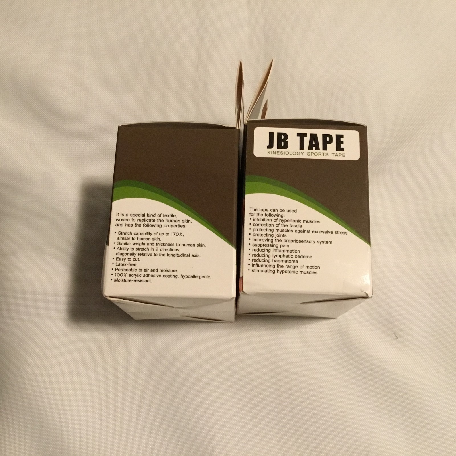 JB Tape Kinesiology Sports Tape 20 Precut Strips 2 Rolls 2″ x 16.4 FT Elastic