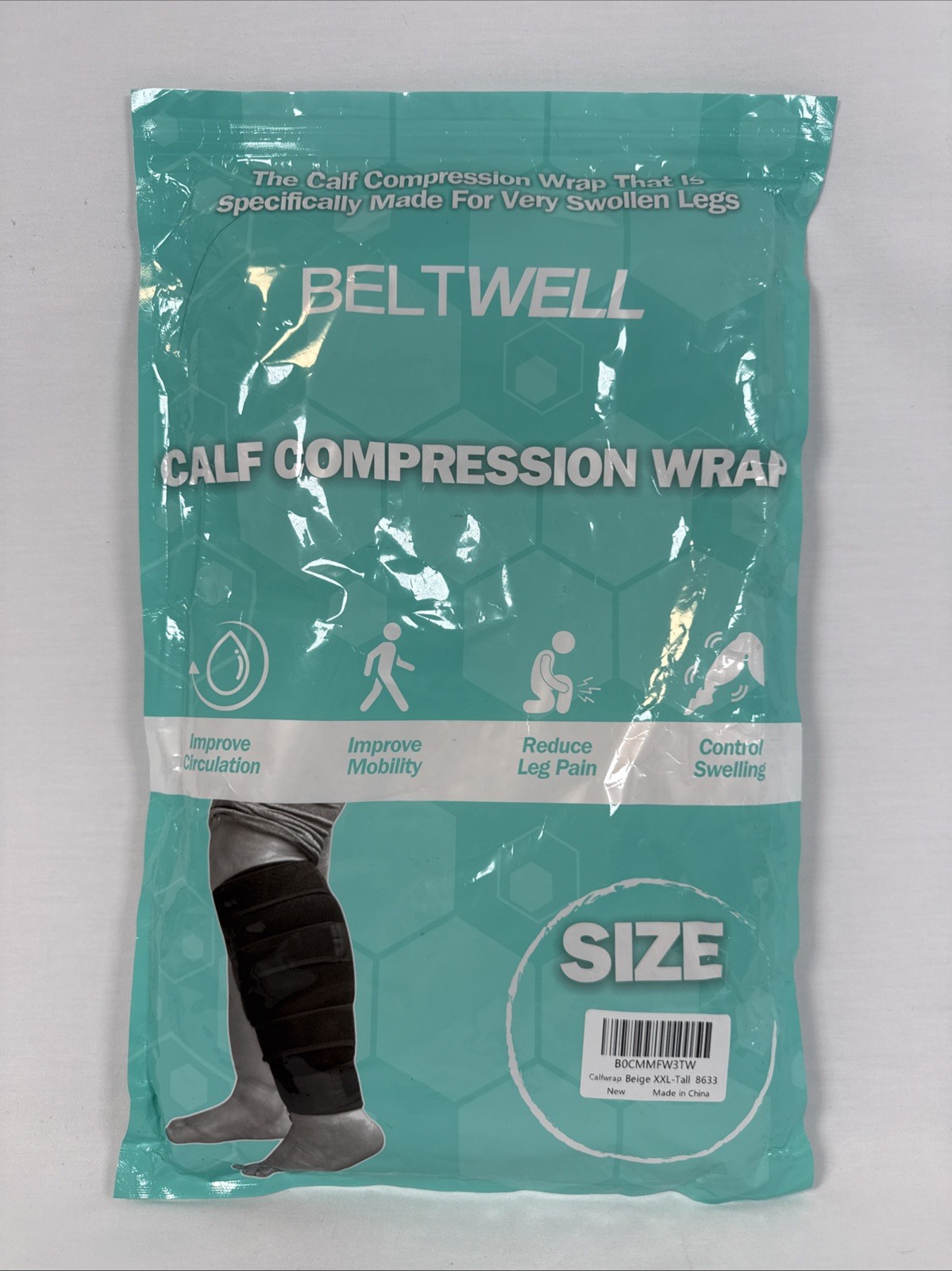 Beltwell Adjustable Calf Compression Wrap Lymphedema Edema Circulation Pain XXL