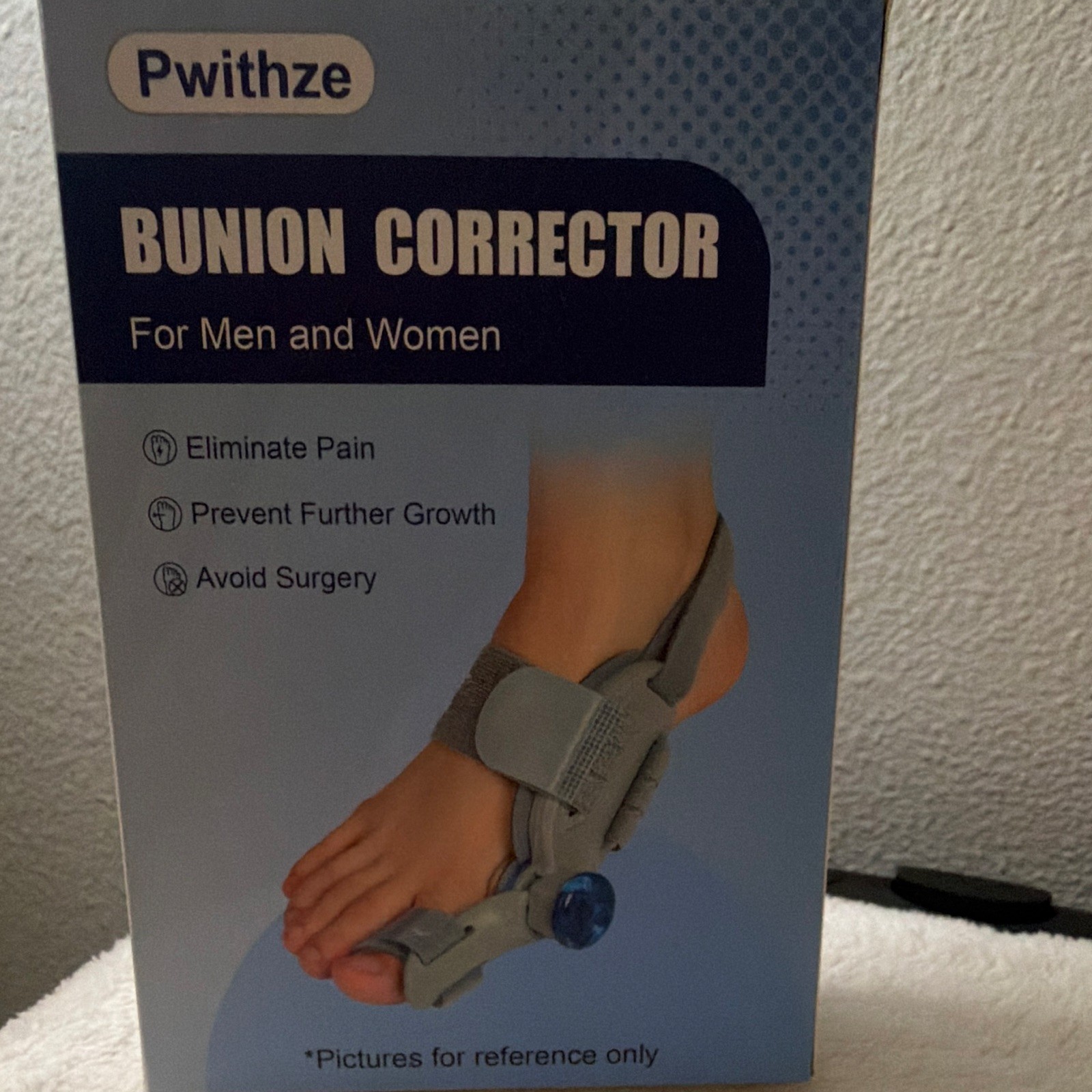 Pwithze Silicone Orthopedic Bunion Corrector Adjustable Gray One Size Men Women