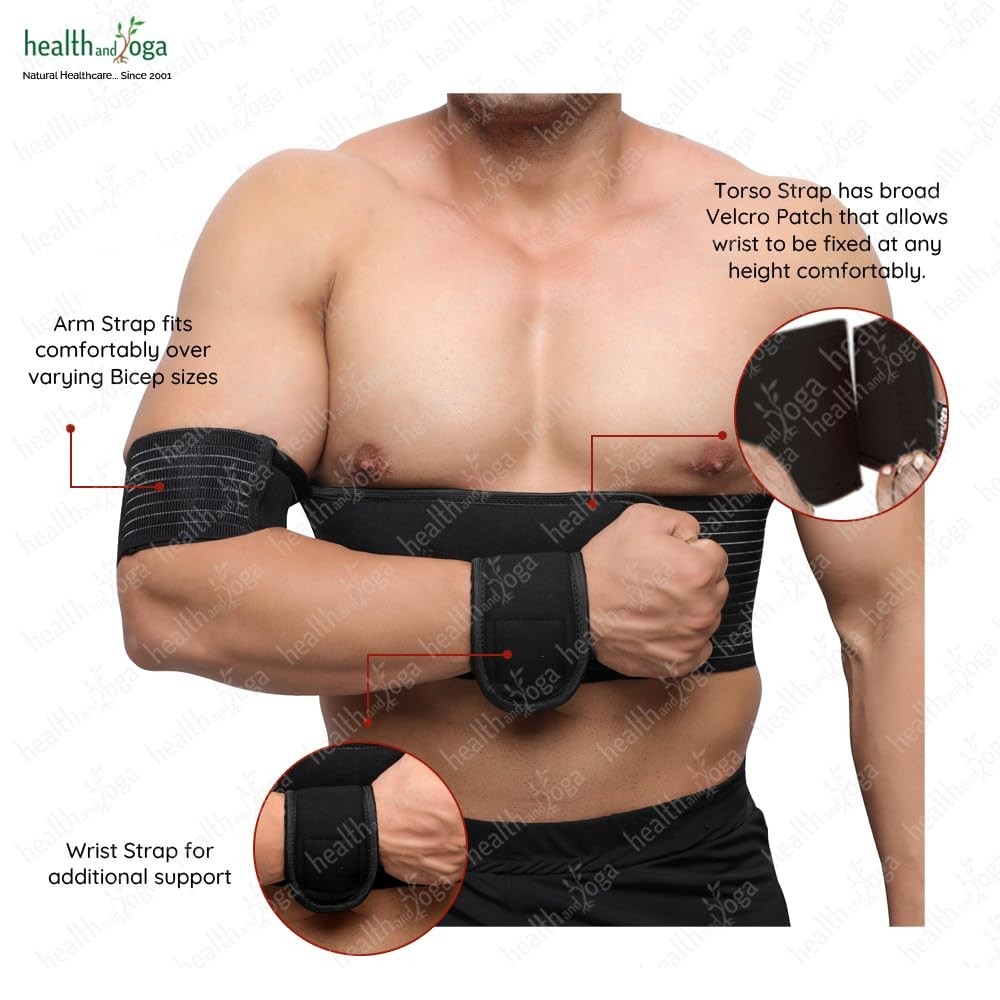 Adjustable Arm Sling & Shoulder Immobilizer for Men & Women – Black, Large 34-46
