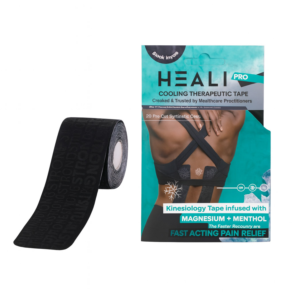 HEALI Pro Cooling Therapeutic Kinesiology Tape Magnesium & Menthol 20 Strips 1 P