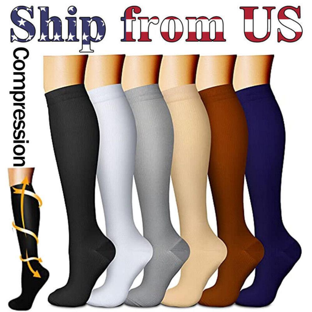 Compression Knee High Support Socks – Up to XL for Medical, Nurse, Diabetic US