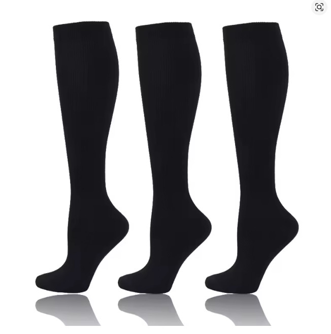 3 Pairs Medical Compression Socks for Women and Men 20-30 mmHg Knee High Socks
