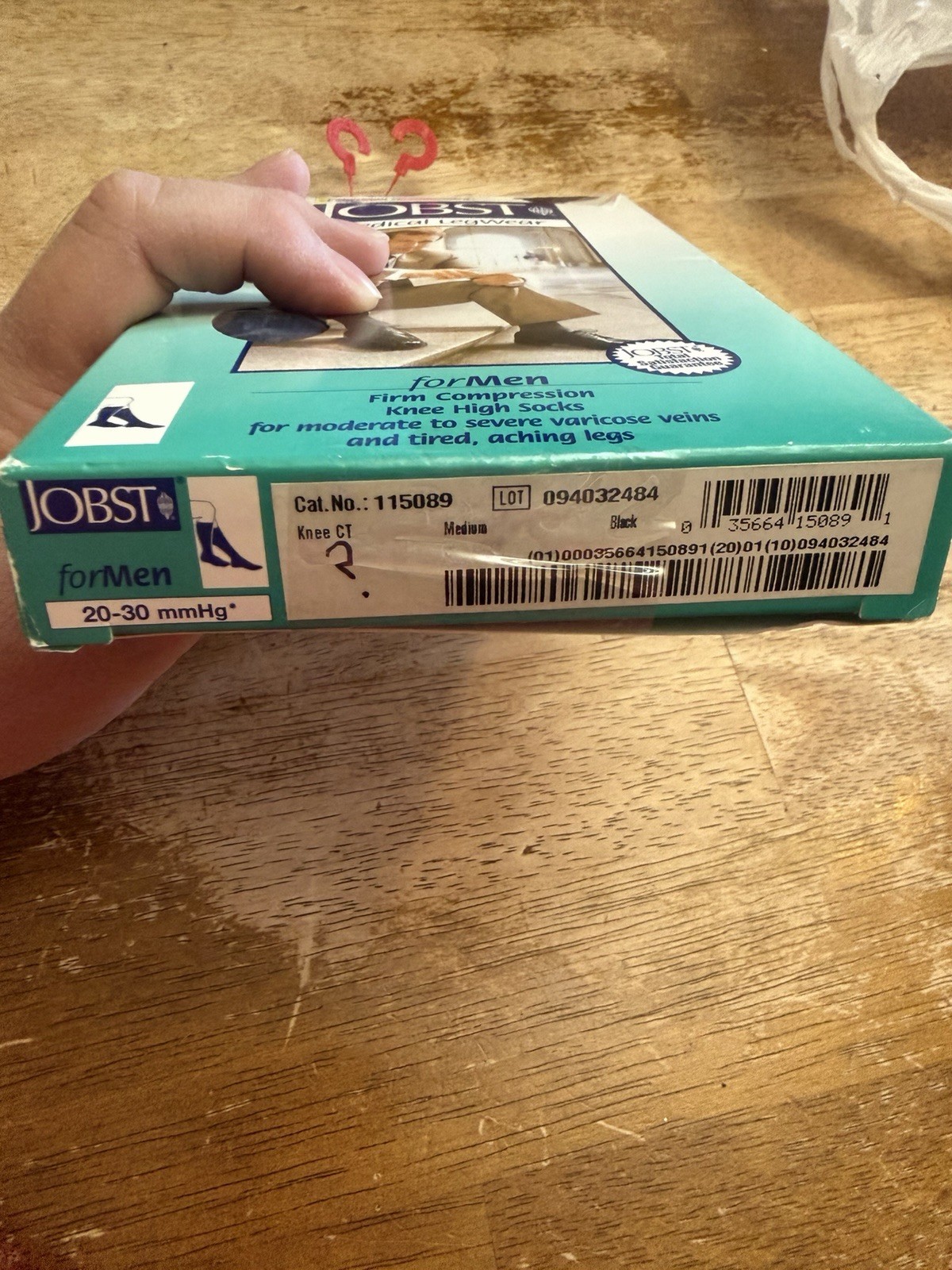 Jobst Mens Medical Compression Socks Medium Black Knee CT 20-30 mmHg New in Box