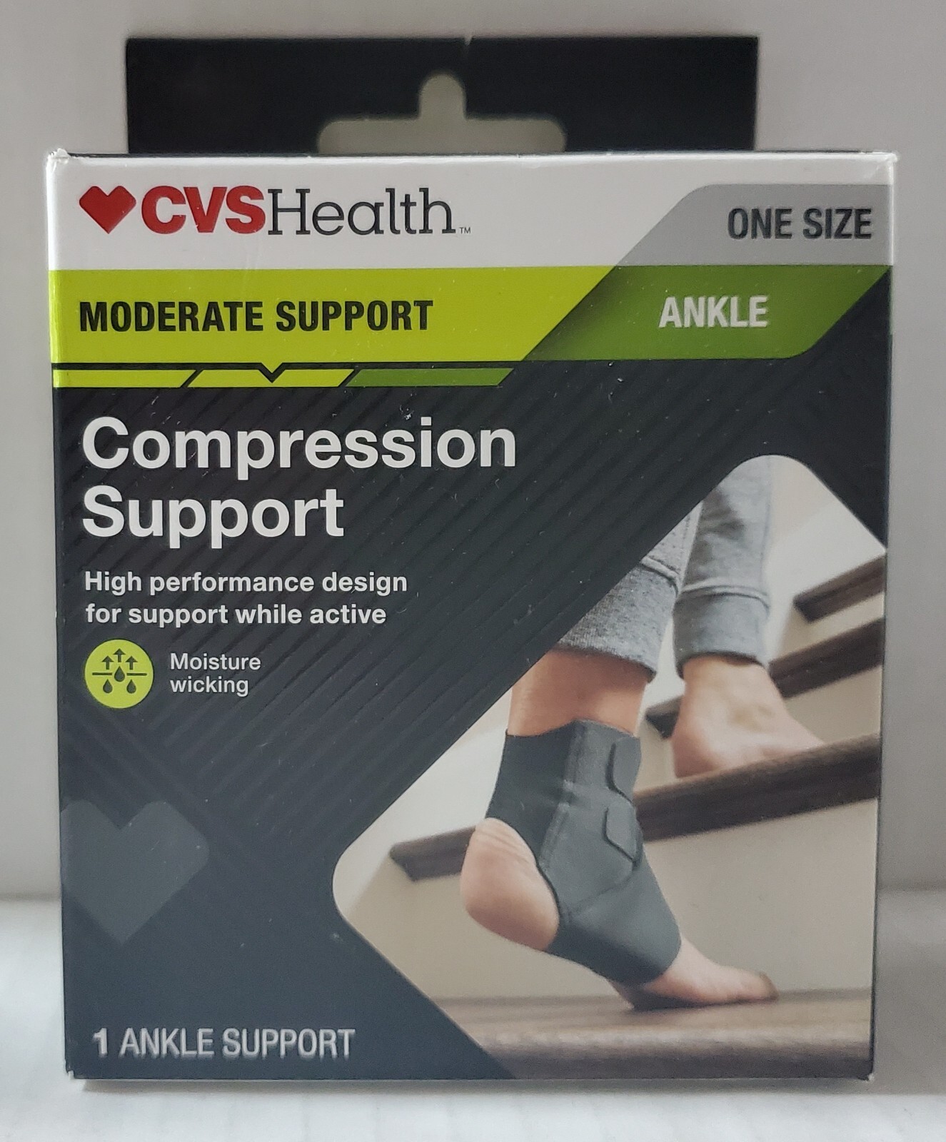 New! CVS Ankle Compression Support One Size Moderate Support