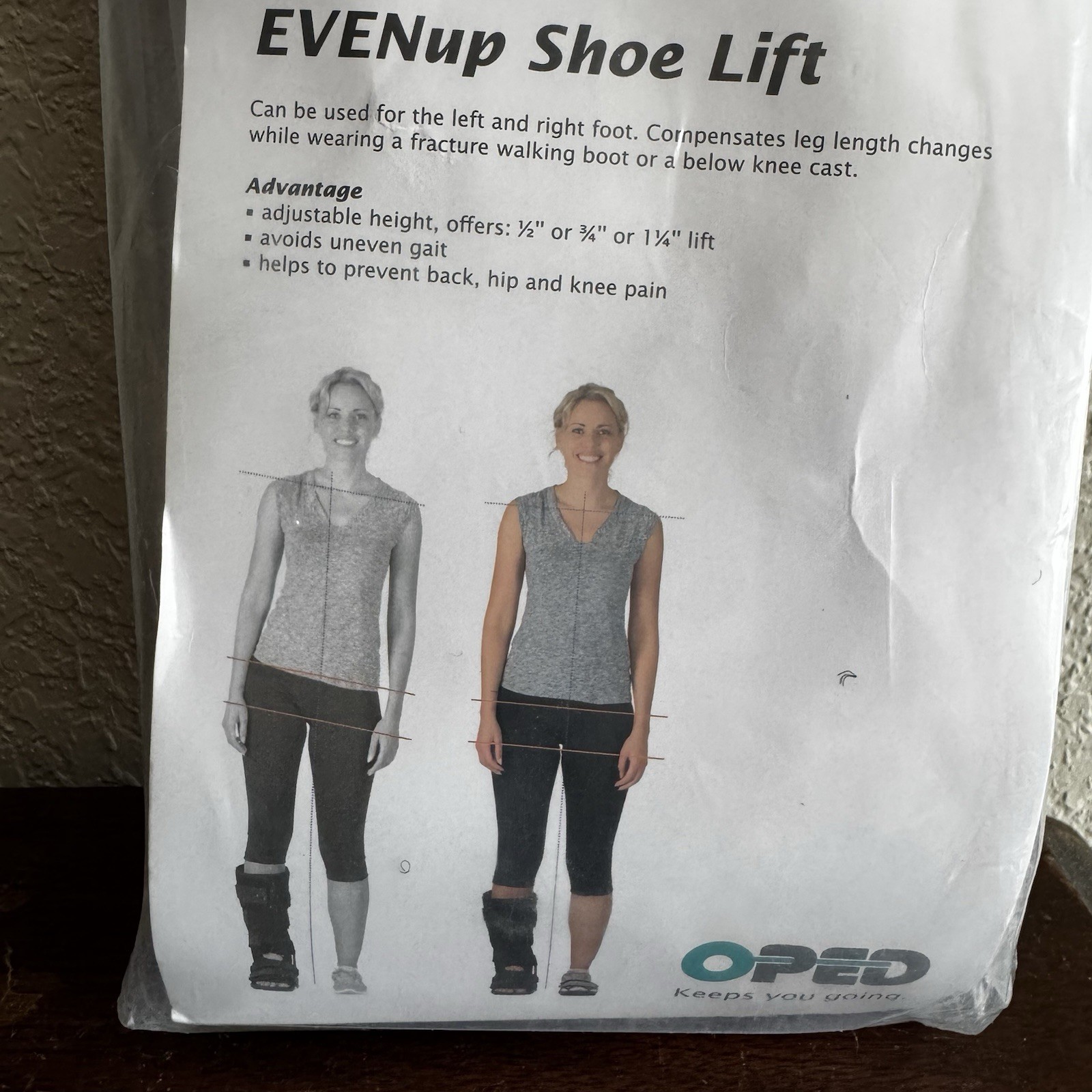EvenUp Shoe Lift Balancer Leveler Size M Medium Men 8.5-10.5 Womens 9-11 Even Up
