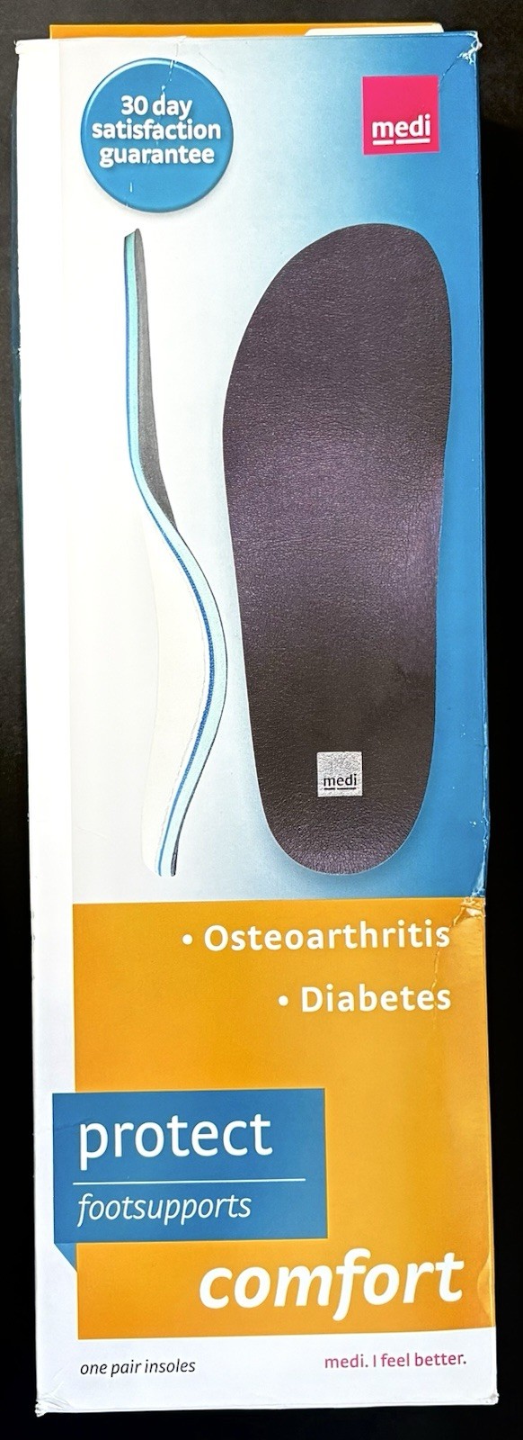 Medi Foot Supports Protect Comfort Insoles Diabetes Euro 45/46 M 11-12.5 PIA0145