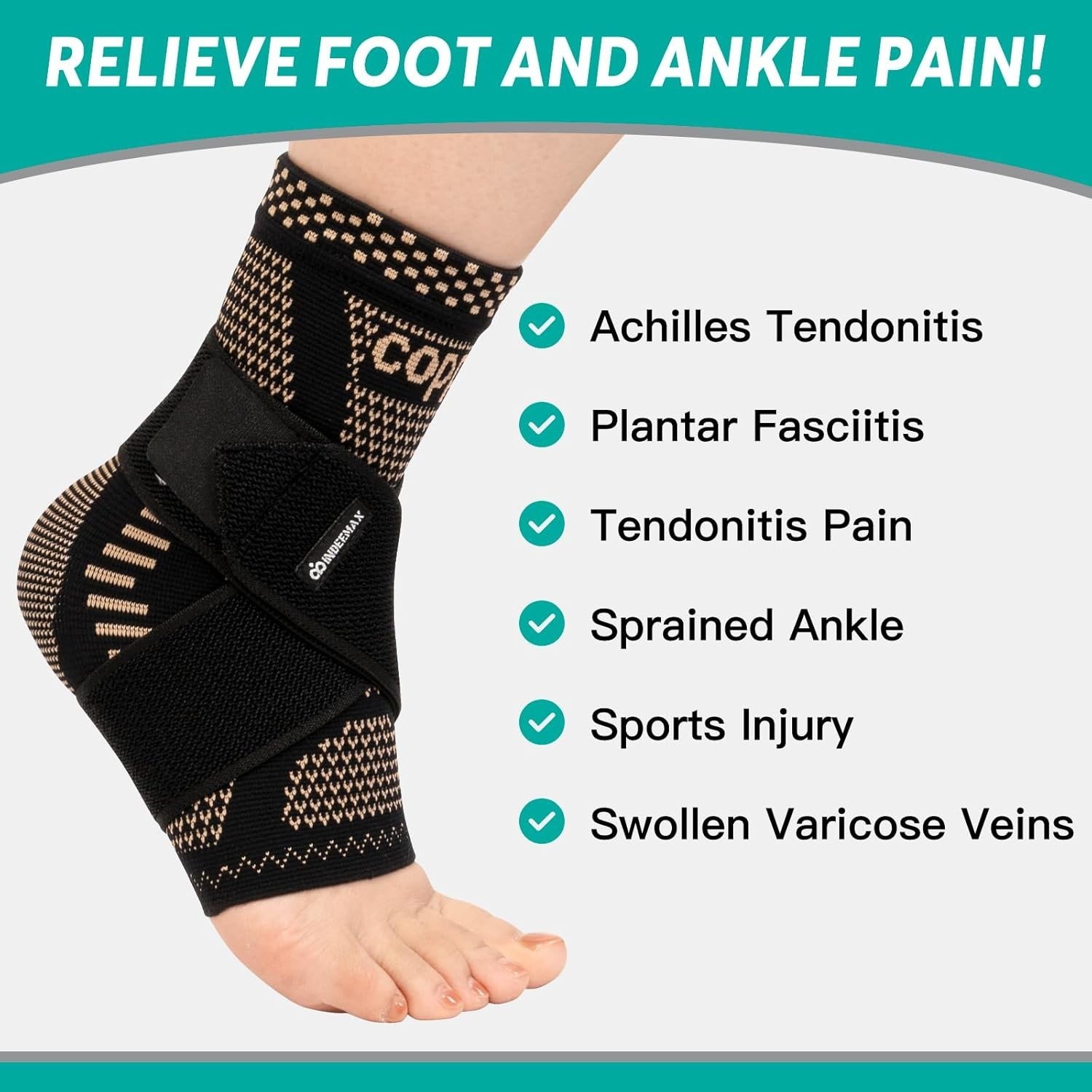 High-Quality Copper Compression Sleeve for Ankle Pain Relief – Active Lifestyle