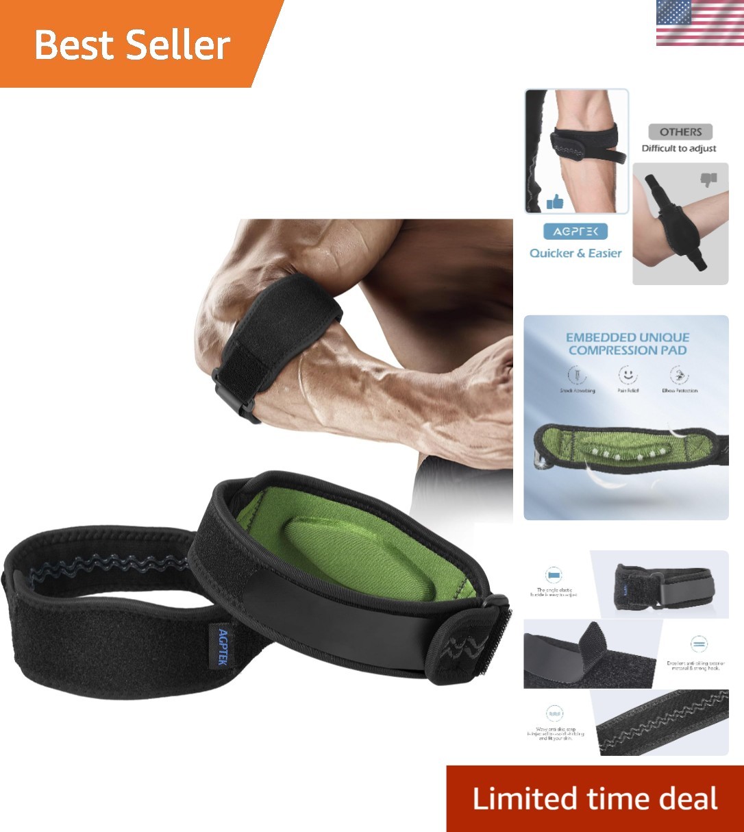 Unisex Elbow Strap – Adjustable & Comfortable Relief for Sport Enthusiasts