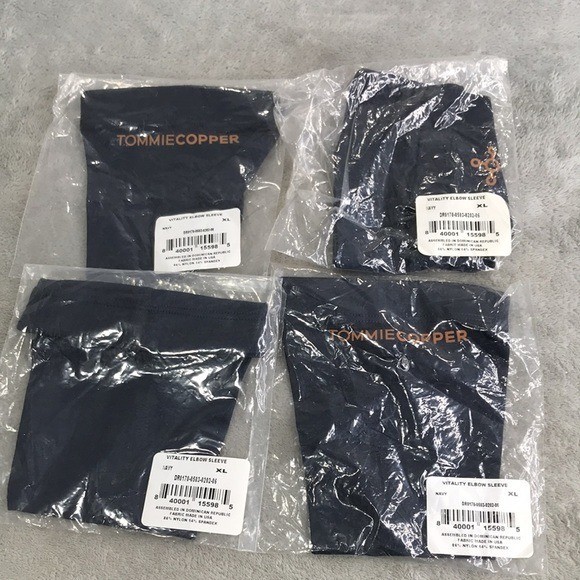 Tommie Copper Set of 4 Vitality Elbow Sleeves Navy Blue Unisex XL New