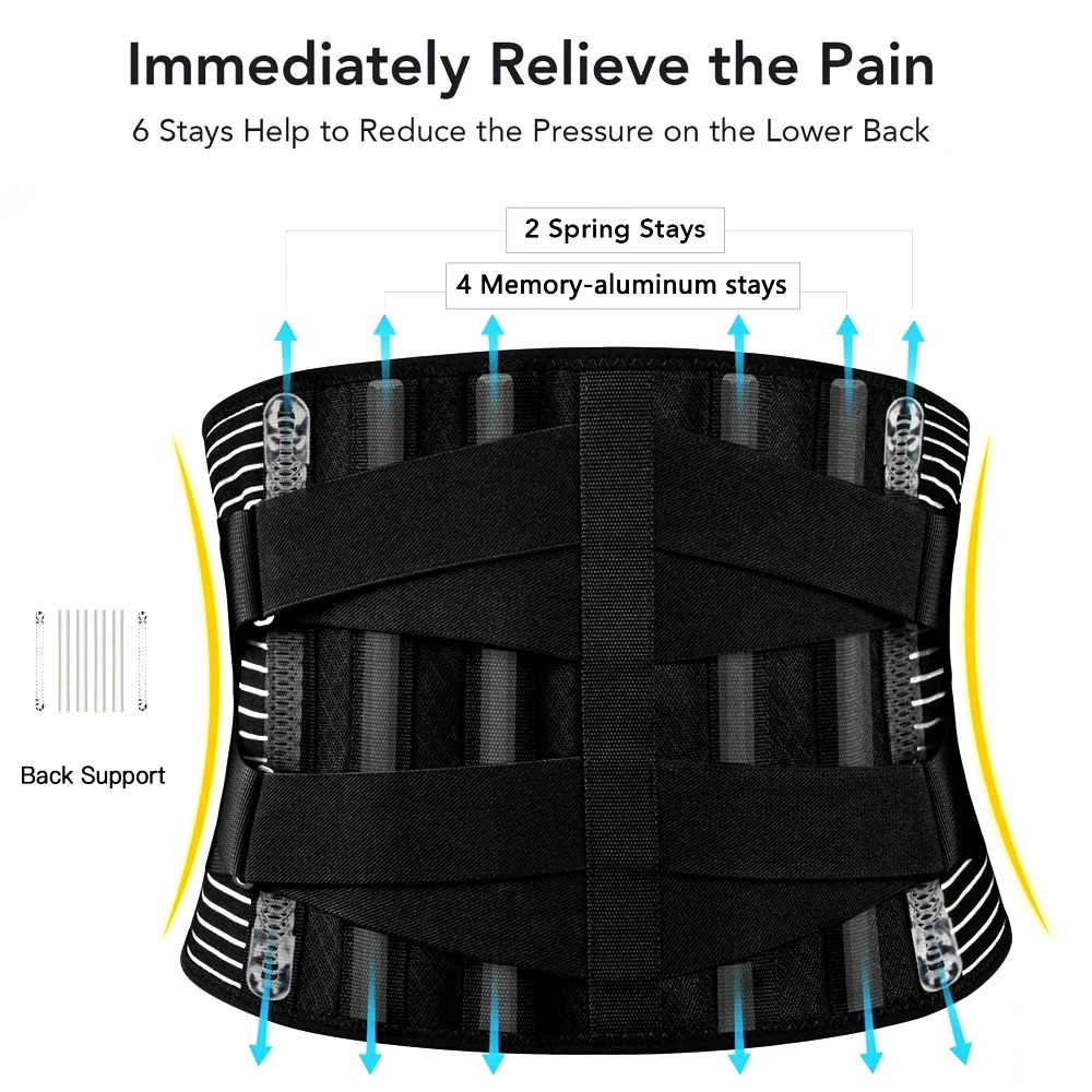 Adjustable Lower Back Brace Lumbar Support Waist Belt For Men Women Pain Relief