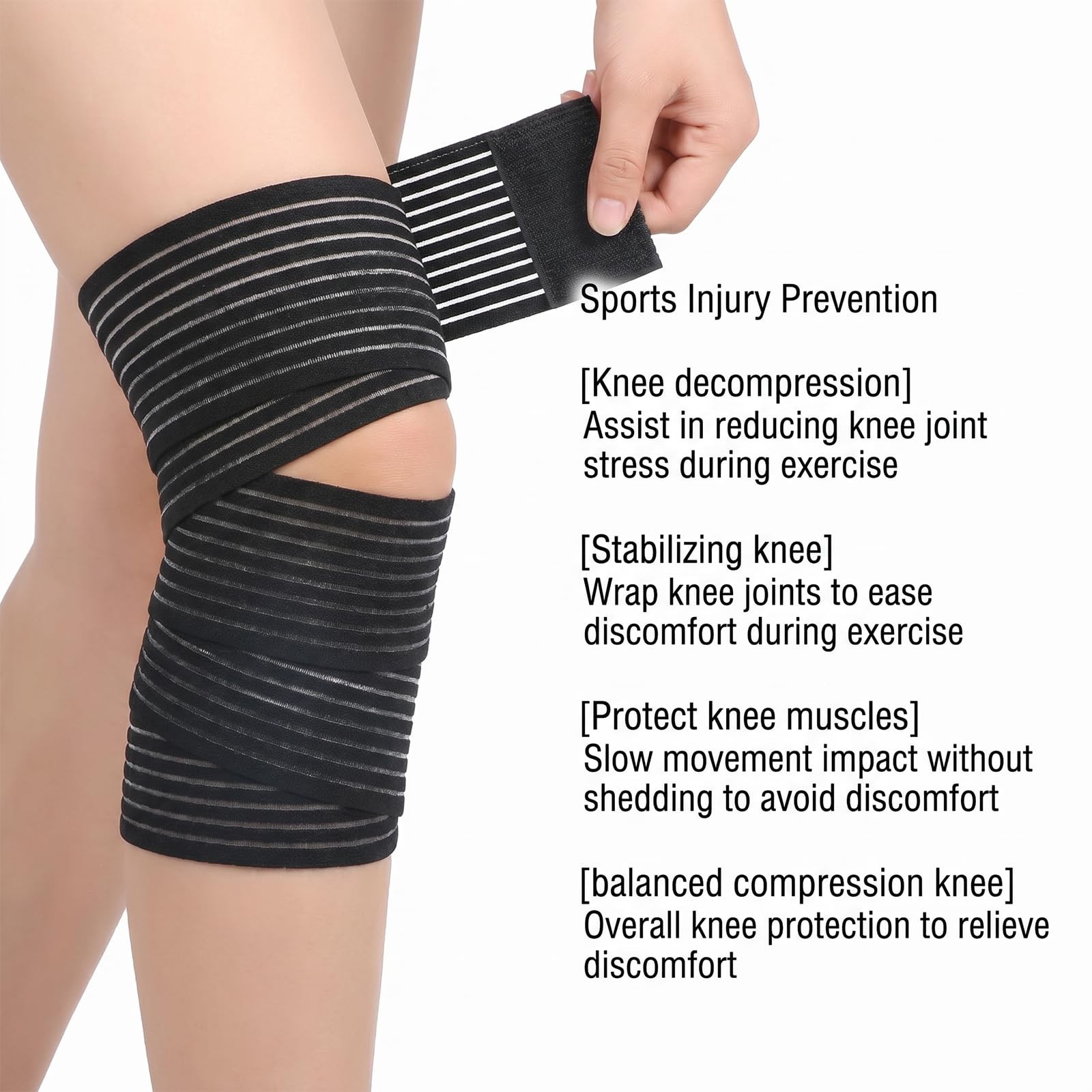 Macuezu 2 PCS Extra Long Elastic Knee Wrap Compression Bandage Brace Support…