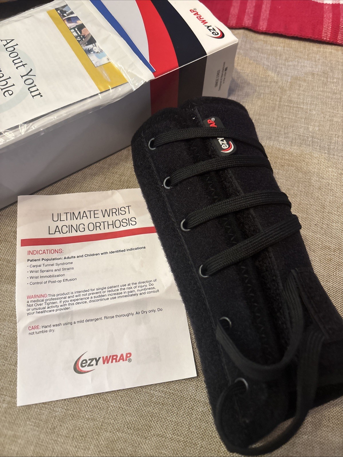 EZY Wrap Ultimate Wrist Lacing Orthosis Short XL LT – Black
