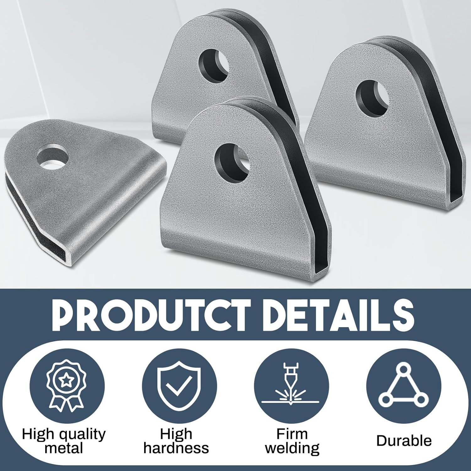 4 Pack Double Shear Tabs Seat Belt Tab Double Shear Limit Strap Weld on Tabs 1/2
