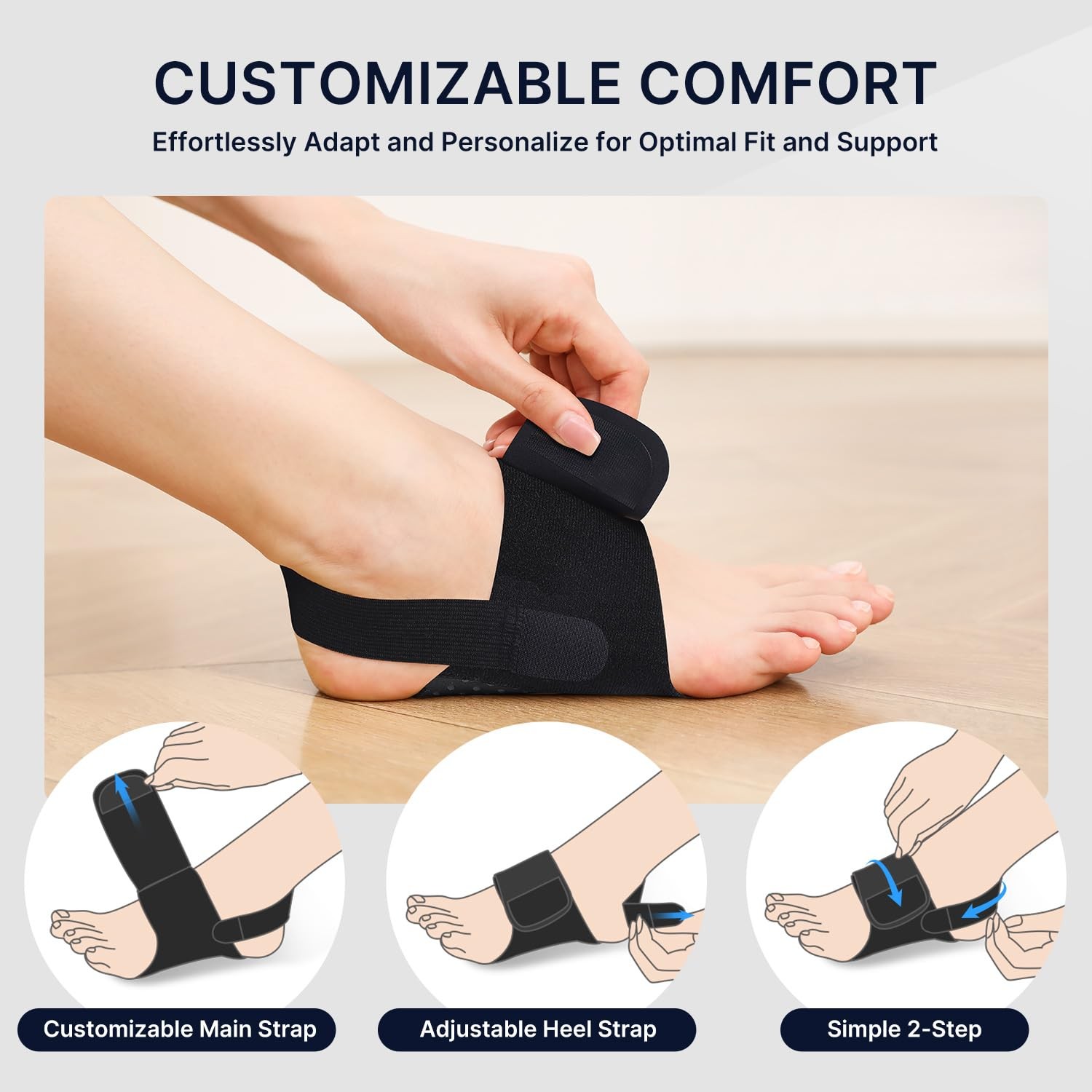 Fit Geno Arch Support Braces for Plantar Fasciitis Relief – Adjustable Compre…