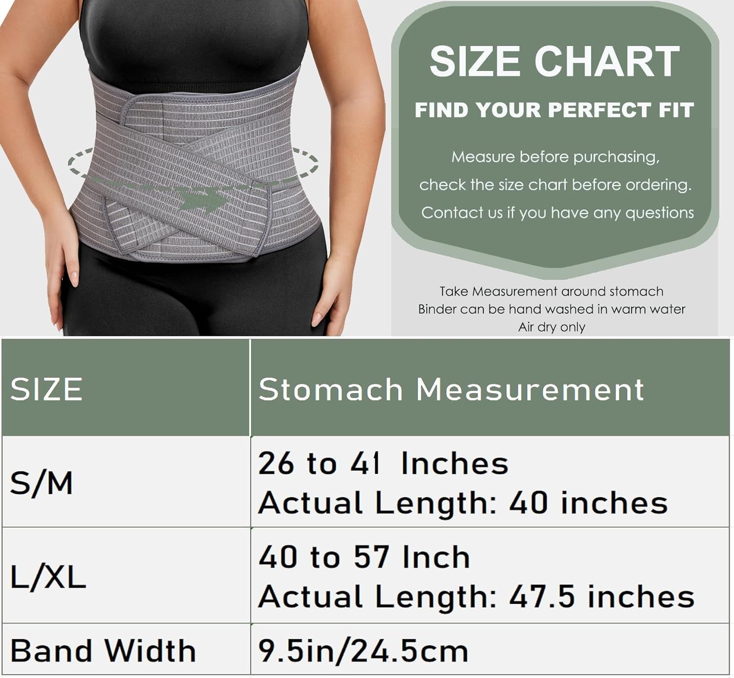 Abdominal Binder Post Surgery – Postpartum Belly Band Wrap | Post C Section B…