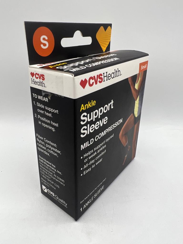 CVS Health Ankle Support Sleeve Mild Compression – Small – NEW