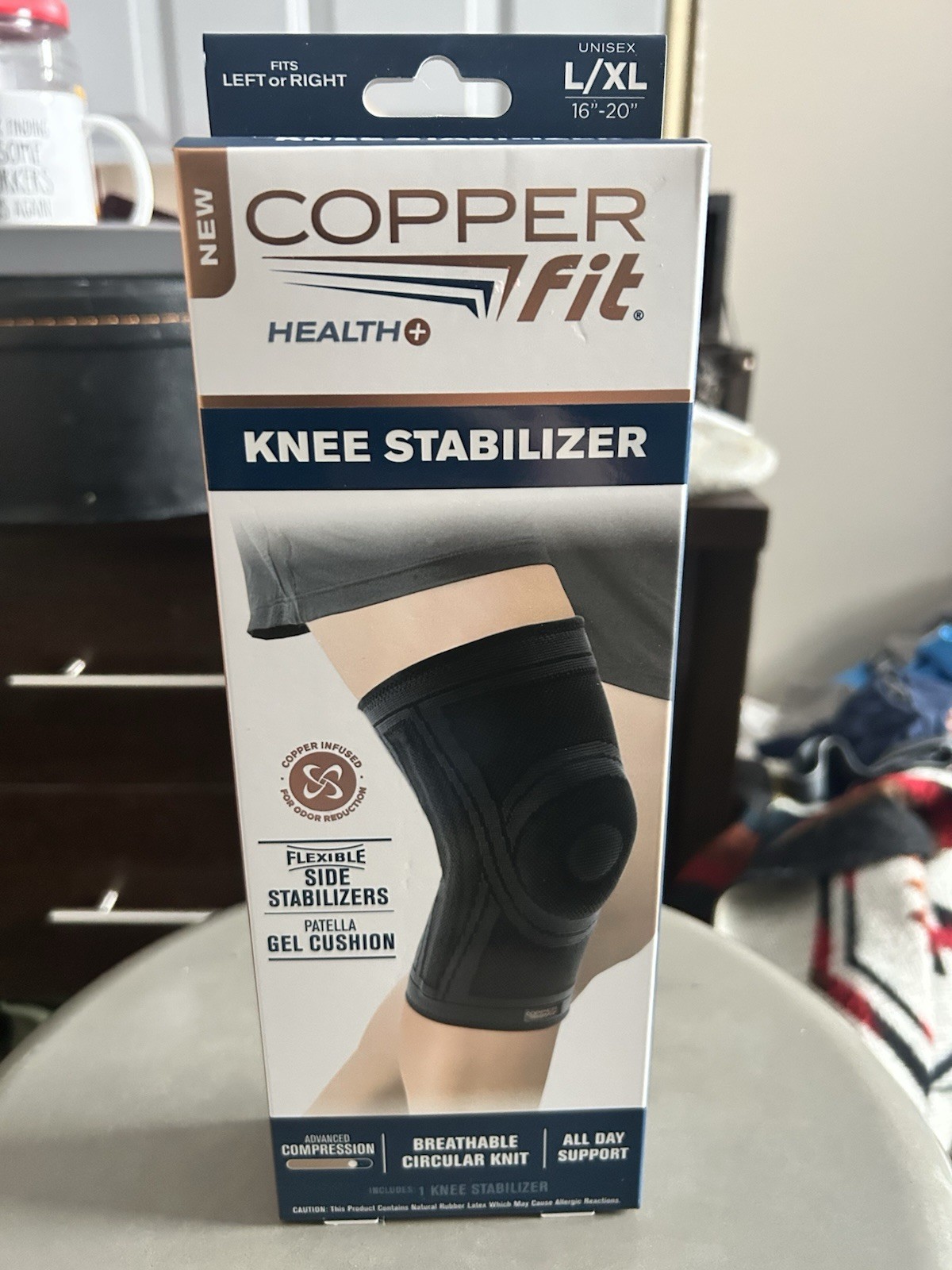 Copper Fit Health Knee Stabilizer Sleeve, Small/Medium