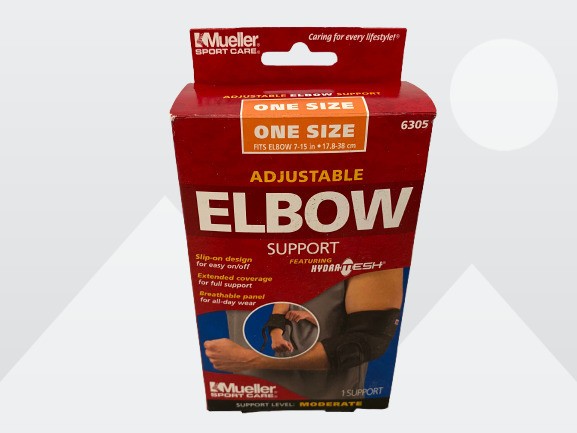 Mueller Sport Care #6305 Adjustable Elbow Support Left or Right One Size 7-15 in