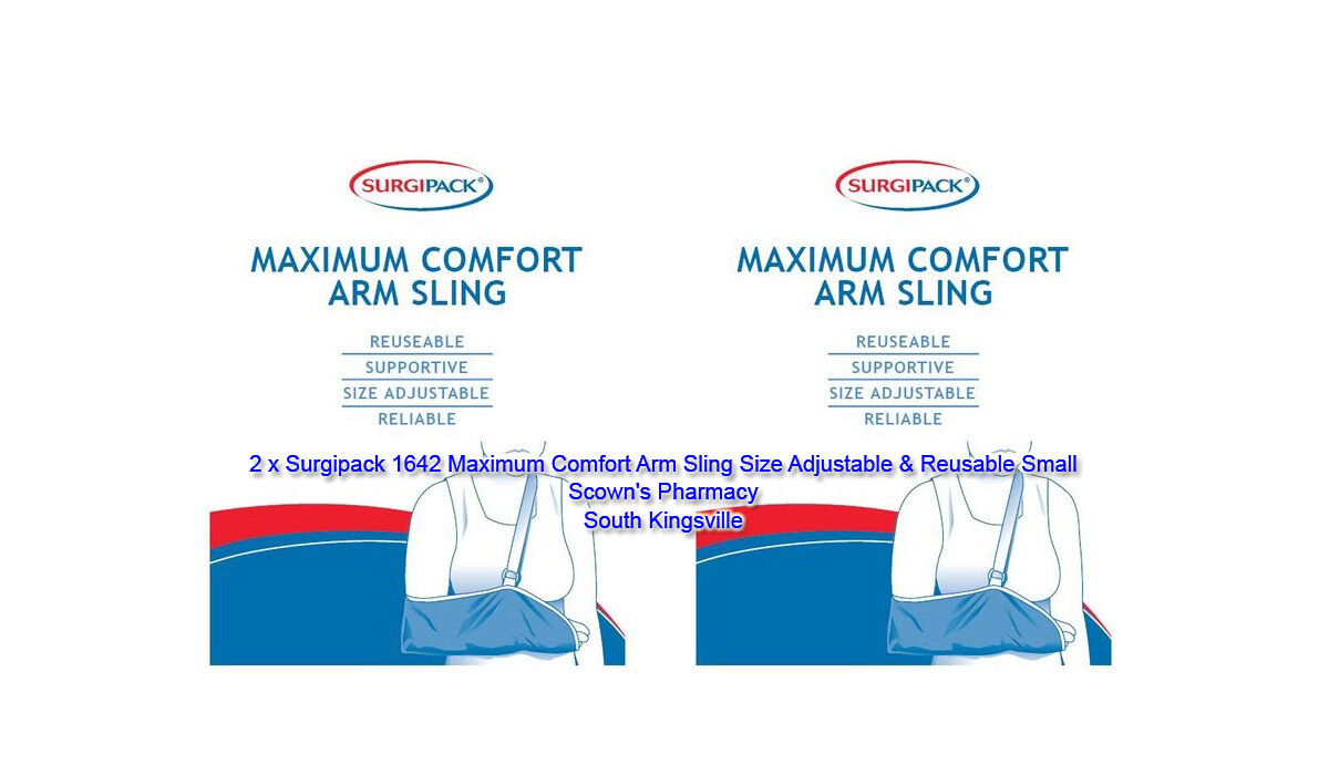 2 x Surgipack 1642 Maximum Comfort Arm Sling, Adjustable & Reusable Size Small