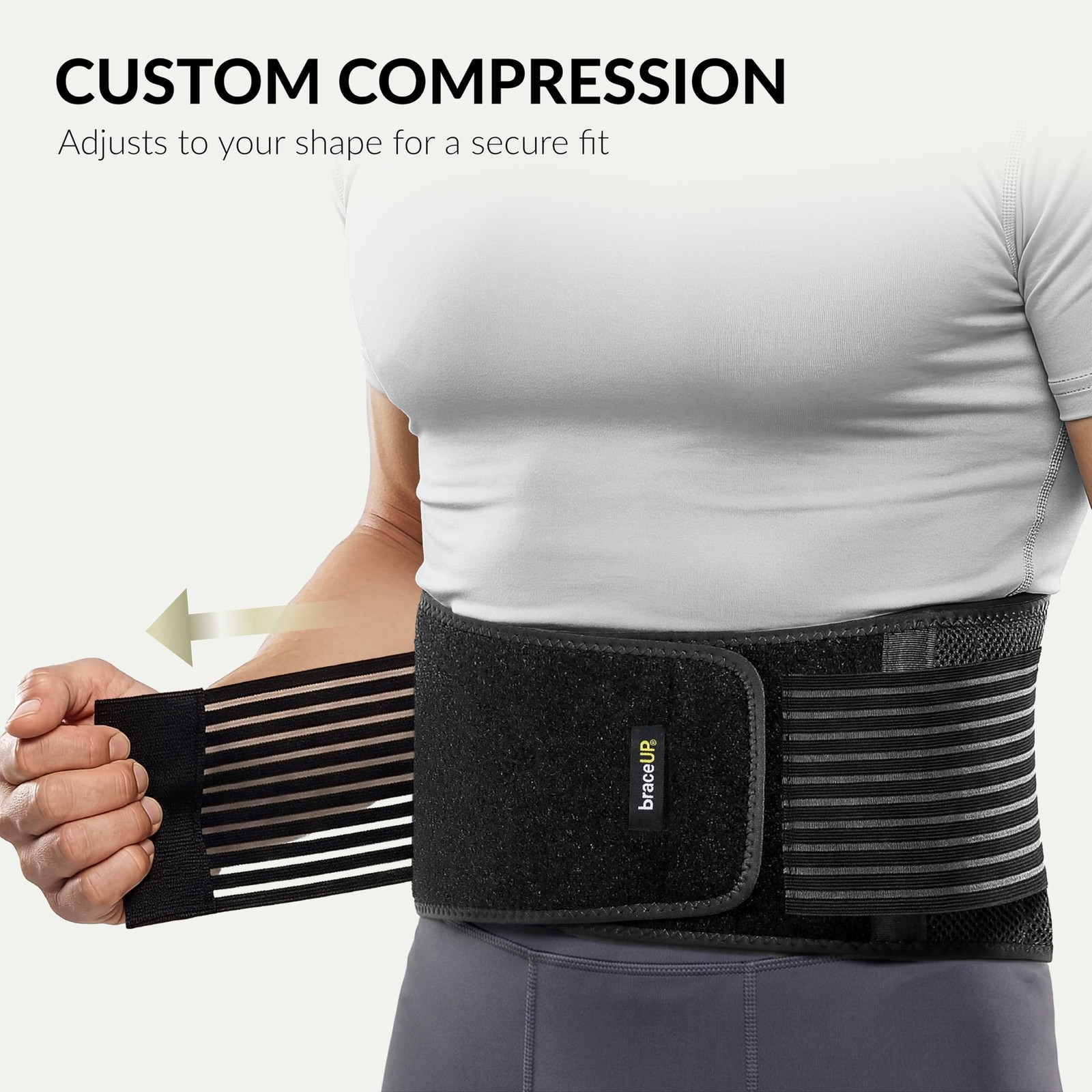 BraceUP Back Brace for Men and Women Lower Back – Breathable Waist Lumbar Sup…