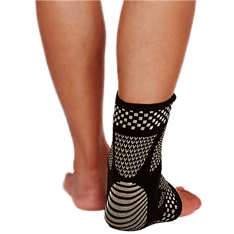 Copper Ankle Support Brace Compression Sleeve Plantar Fasciitis Foot Wrap Pain
