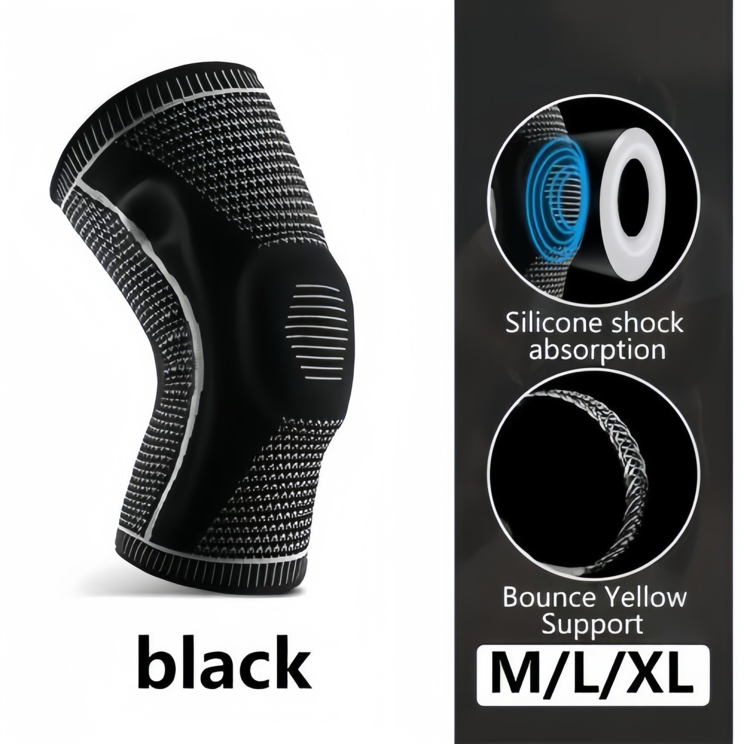 Knee Sleeves Compression Brace Support Sport Joint Injury Pain Arthritis Relief