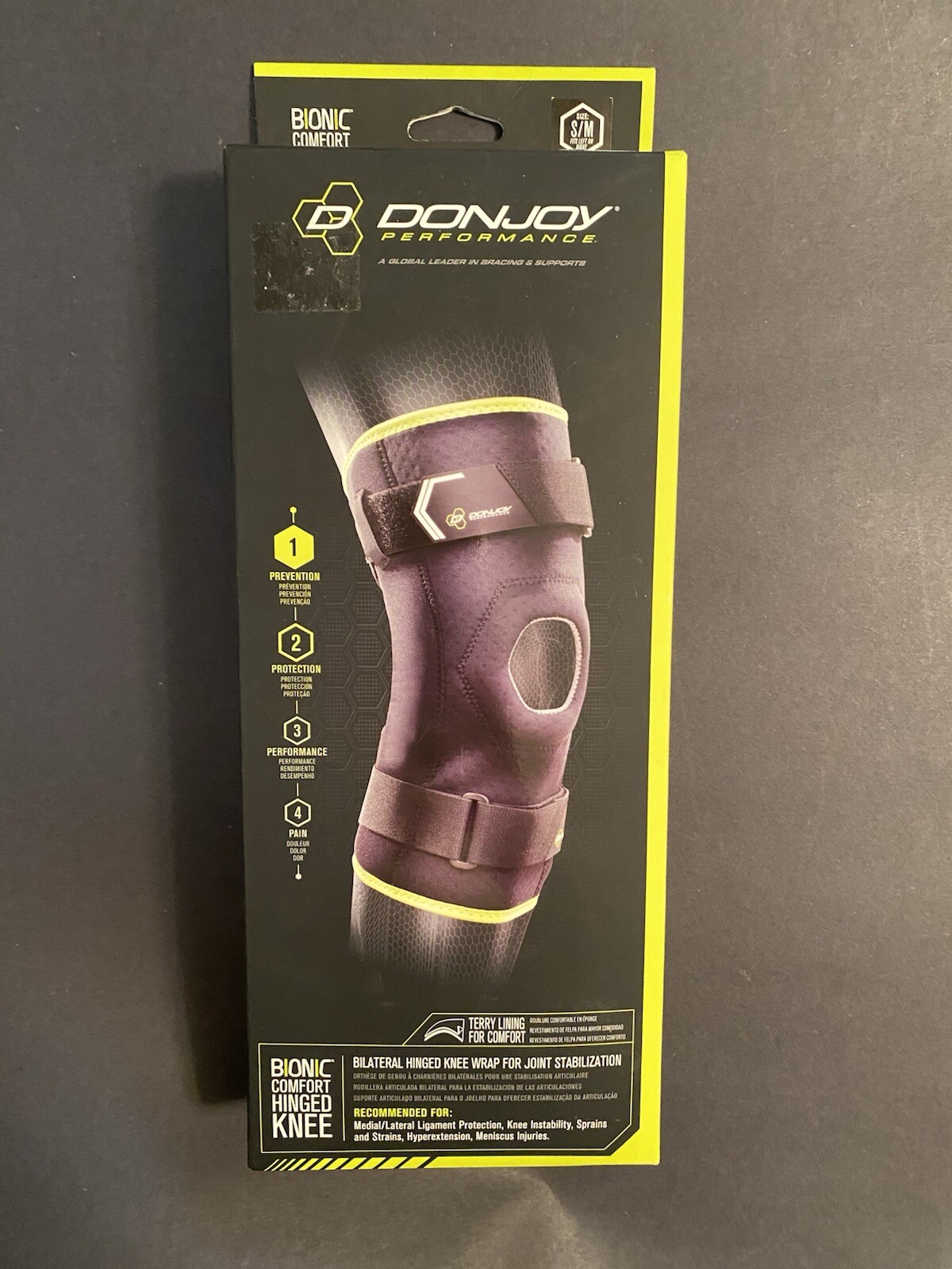 Knee Brace DonJoy Performance Bionic Comfort Hinged Size S/M Brand NEW